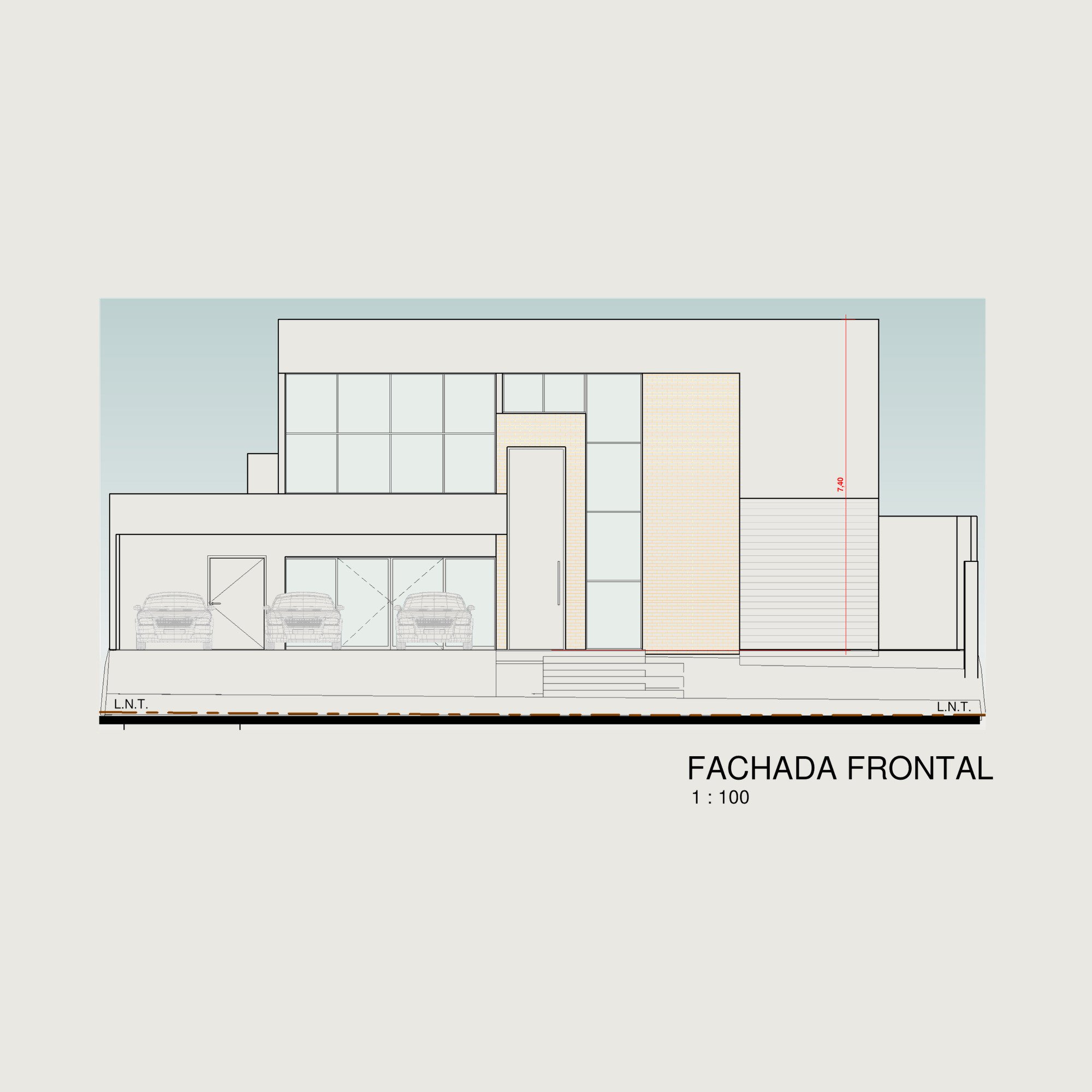Front elevation of a two storey house