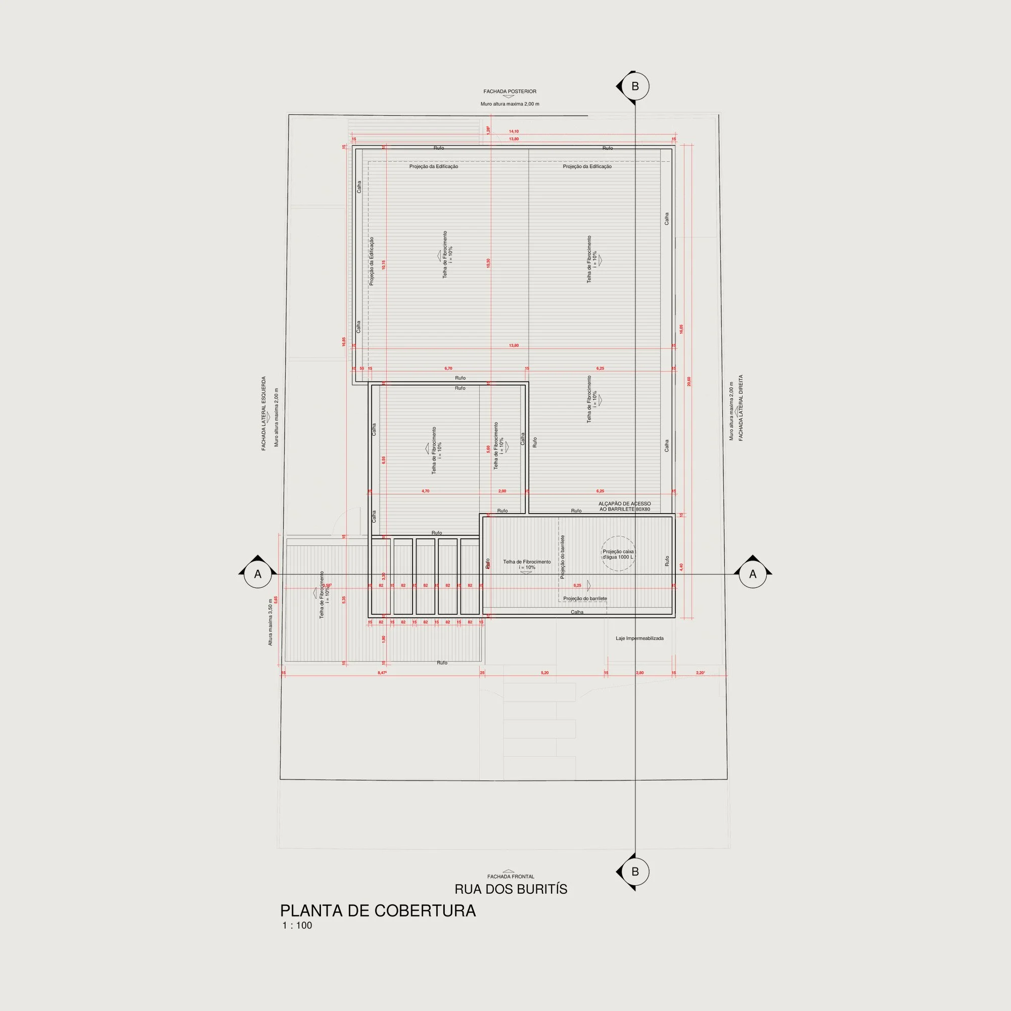 Roof plan of a residential house