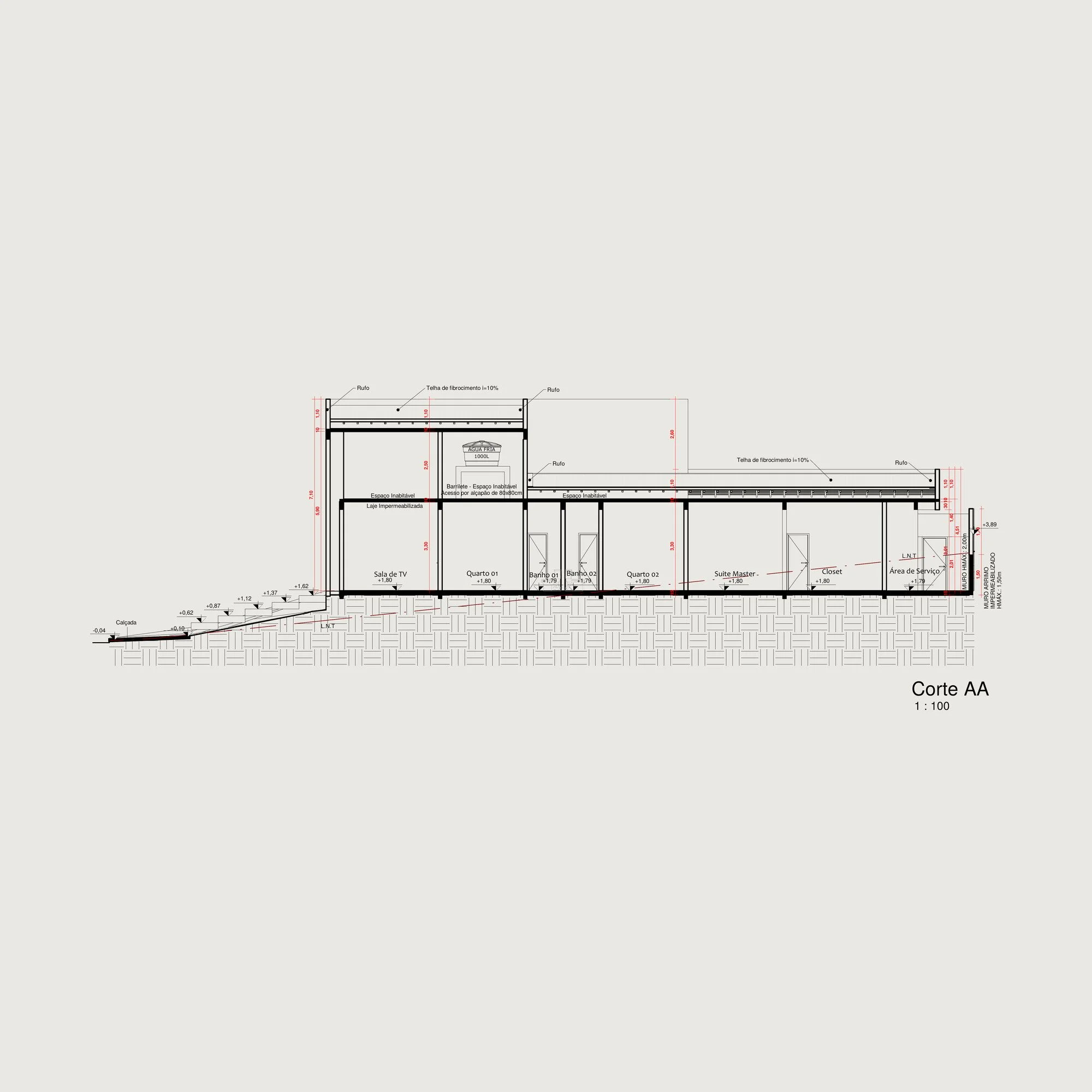 Section through a residential house