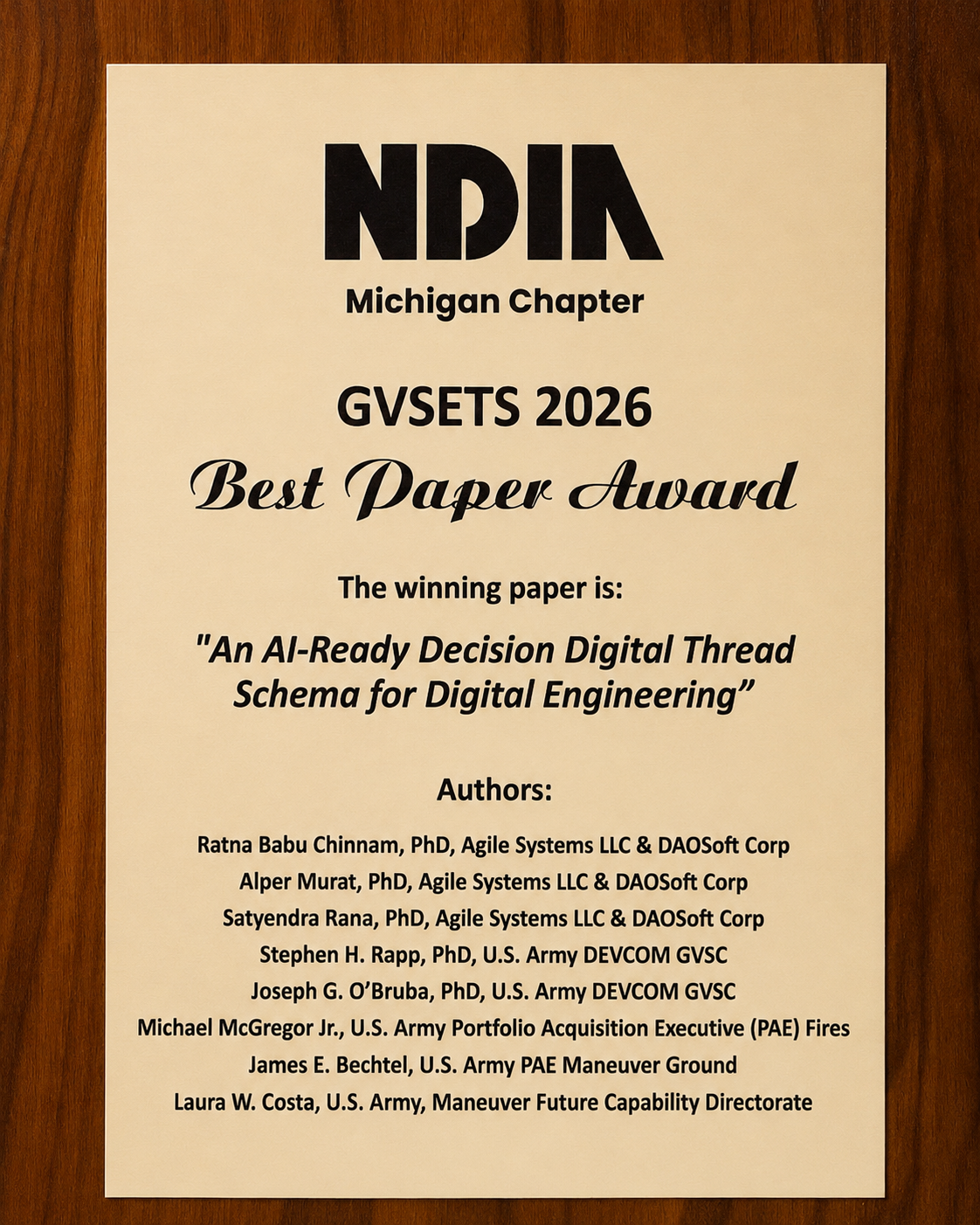 Paper Wins Best Paper Award at GVSETS 2026