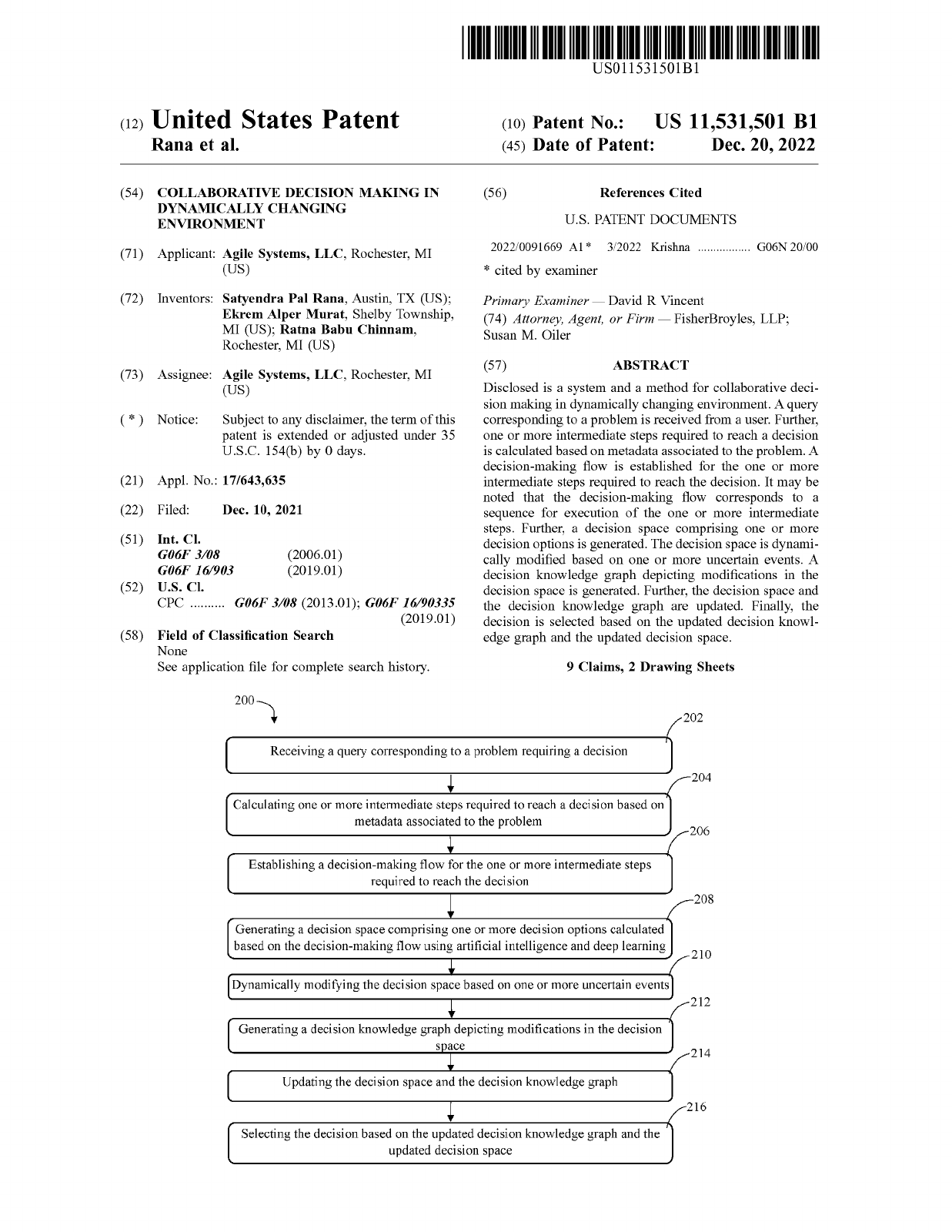 PATENT: Collaborative decision making in dynamically changing environment