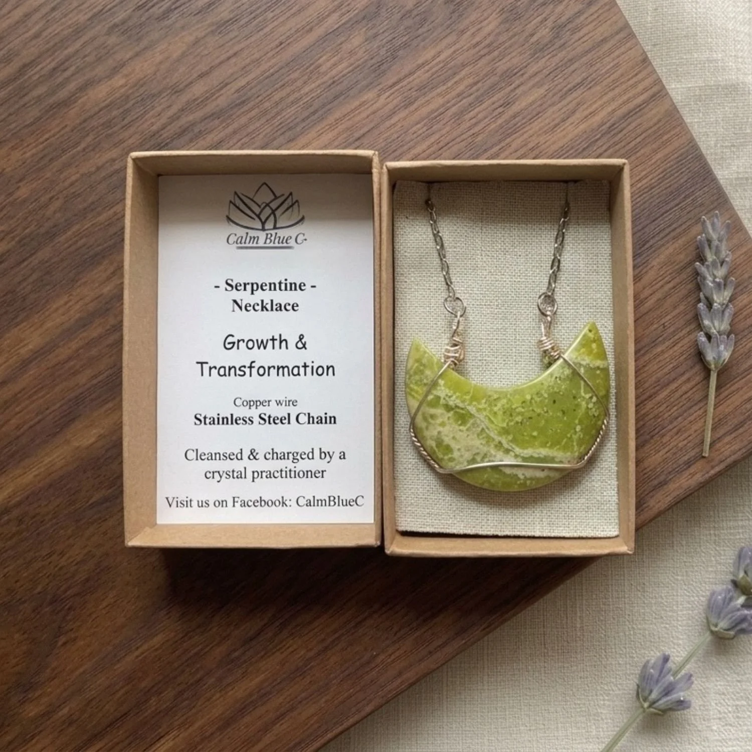 Serpentine  Wire Wrapped Necklace