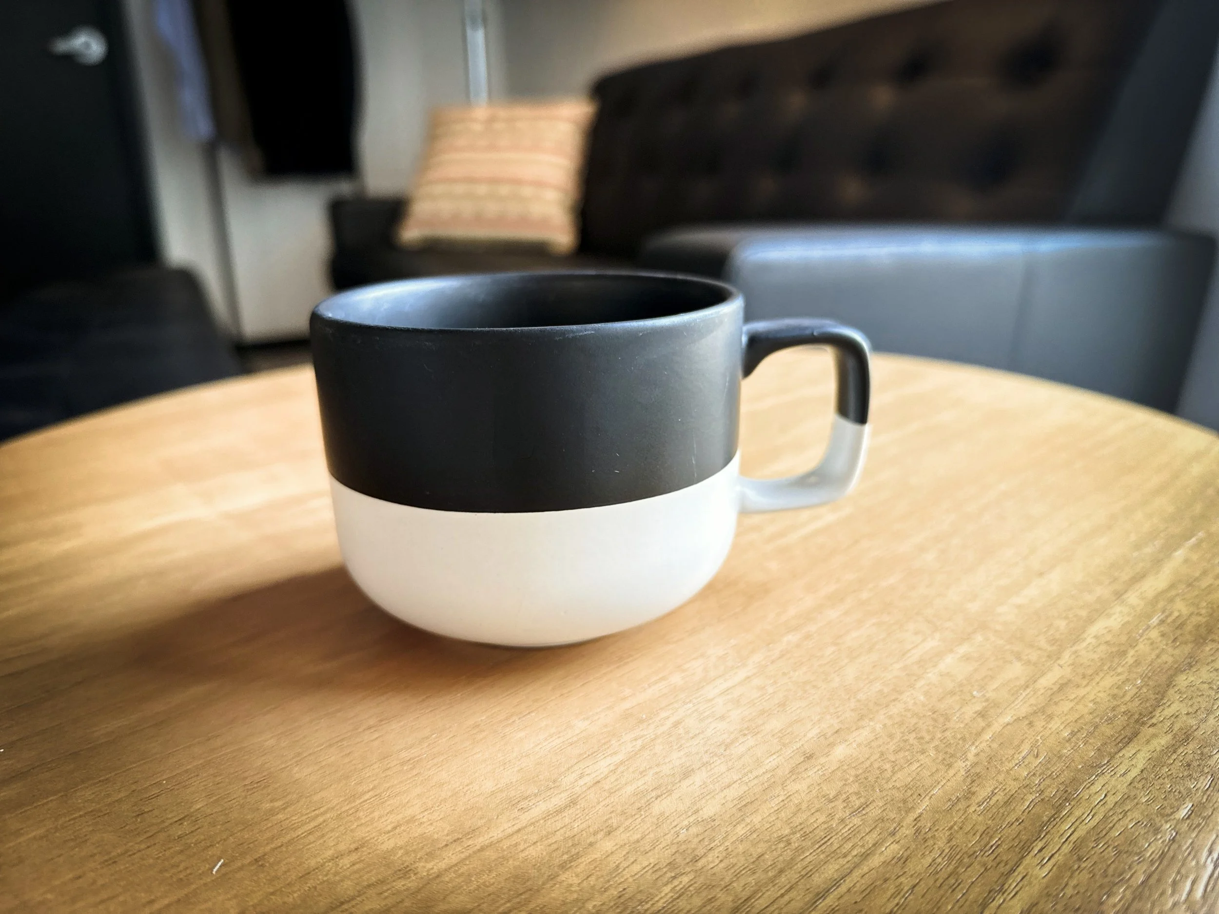 Coffee in the green room at Studio TwentyOneTwelve before a podcast recording