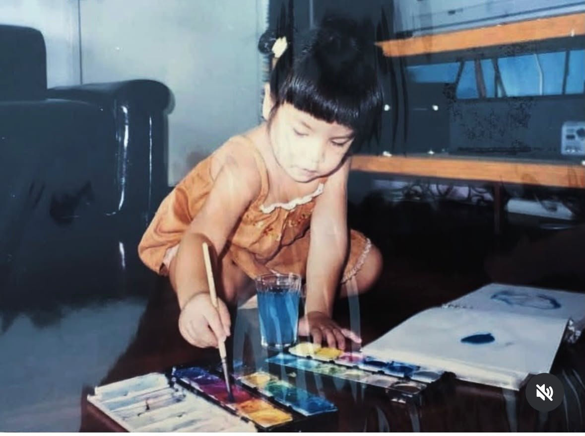 a girl painting