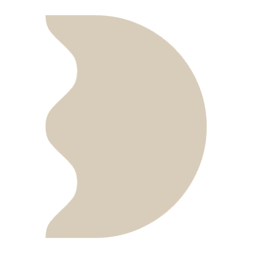 An abstract outline icon of a circle sliced into different proportions on the left and right sides, like a pizza.