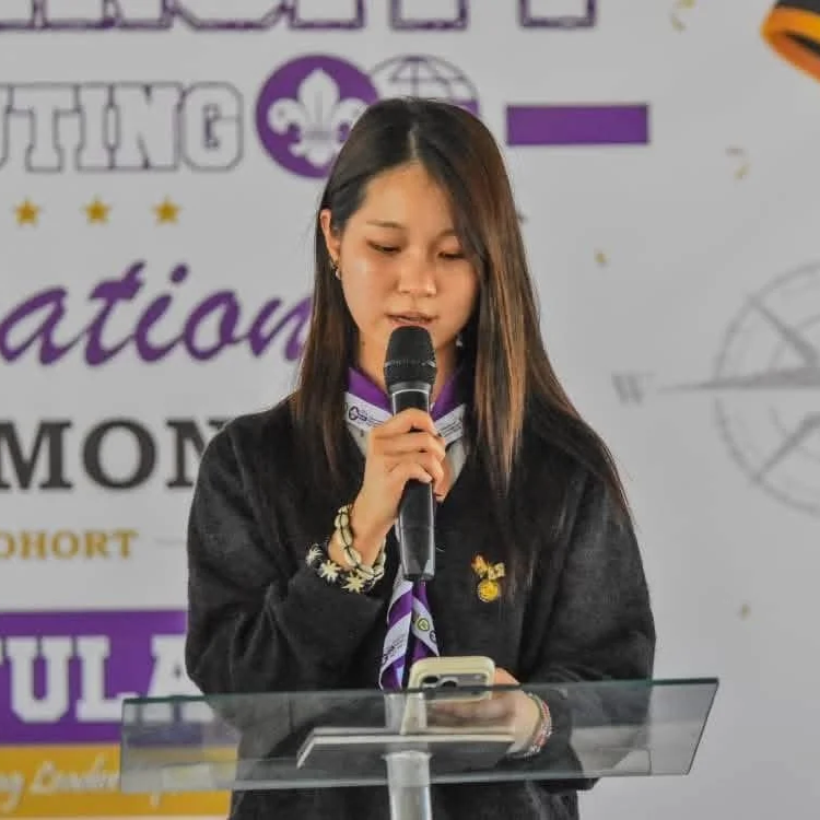 Seojin "Summer" Choi, South Korea Global Youth Leader Representative, as a guest speaker at University of Scouting Inaugural Class of 2026 Graduation Ceremony