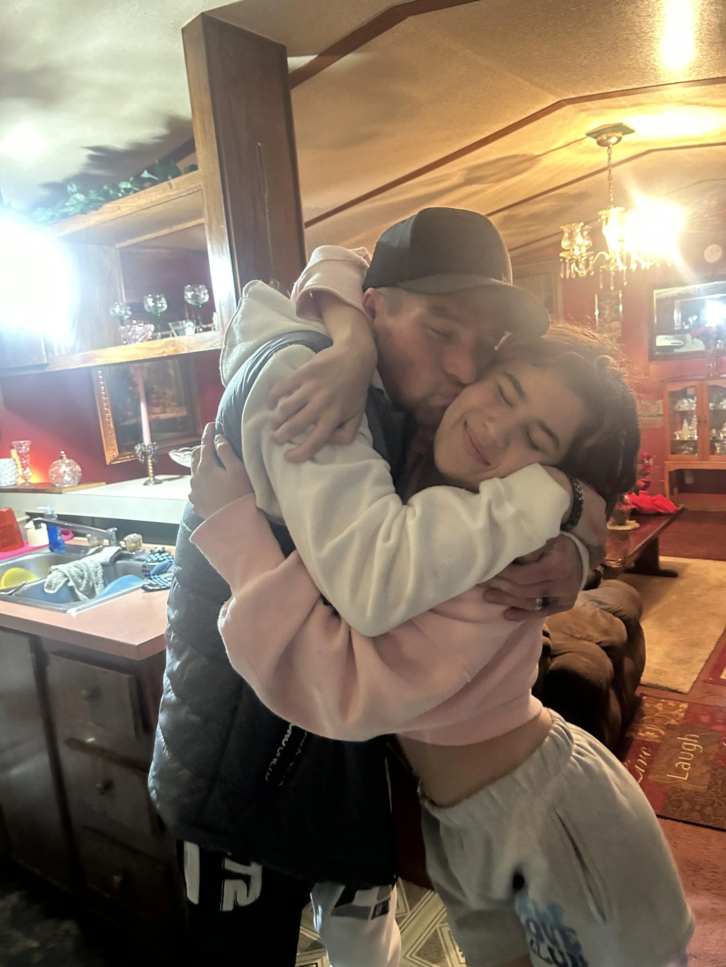 Makayla and her uncle that she hadn't seen in a long time.