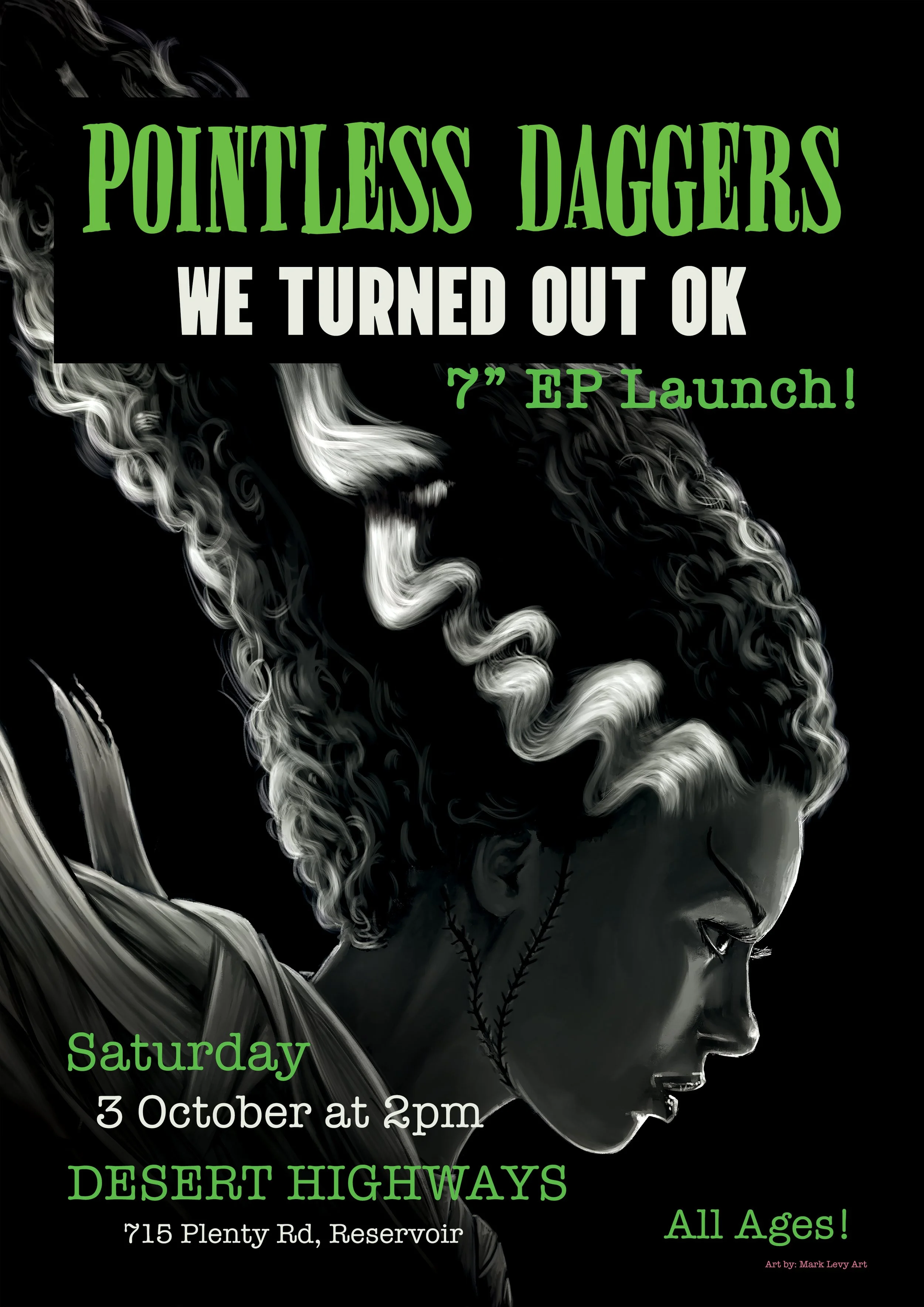 Pointless Daggers ep launch - 3 october 2026