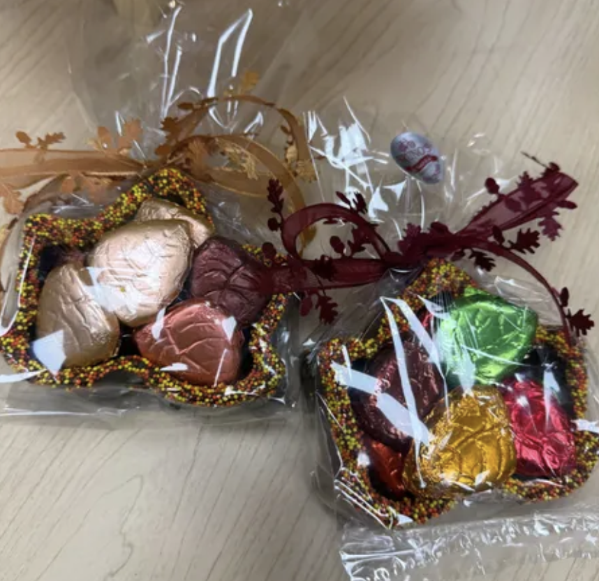 Chocolate Leaf Box filled with Foil Chocolate Leaves