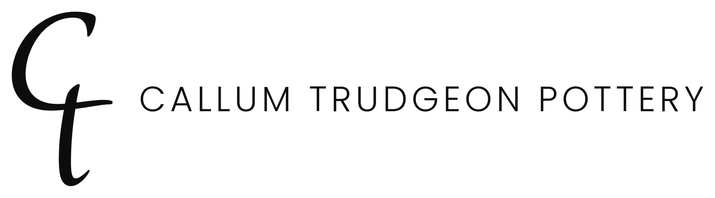 Logo of Callum Trudgeon Pottery with a large stylized letter 'C' and the text 'Callum Trudgeon Pottery' written beside it.
