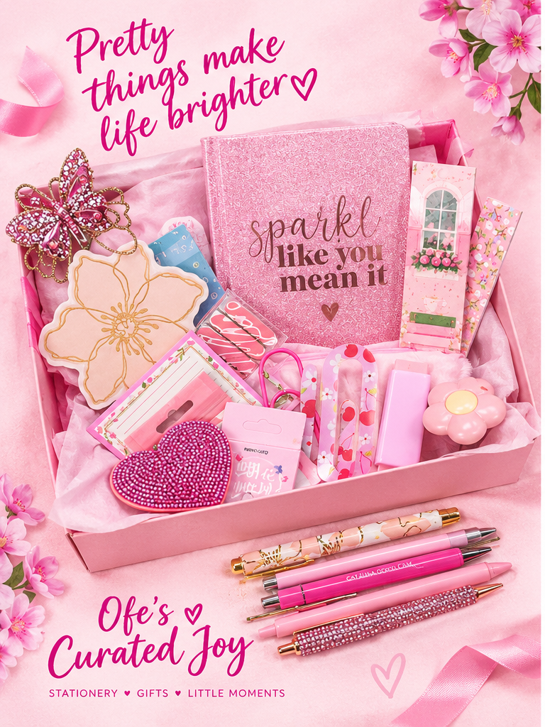 Pink Sparkle Stationery Bundle