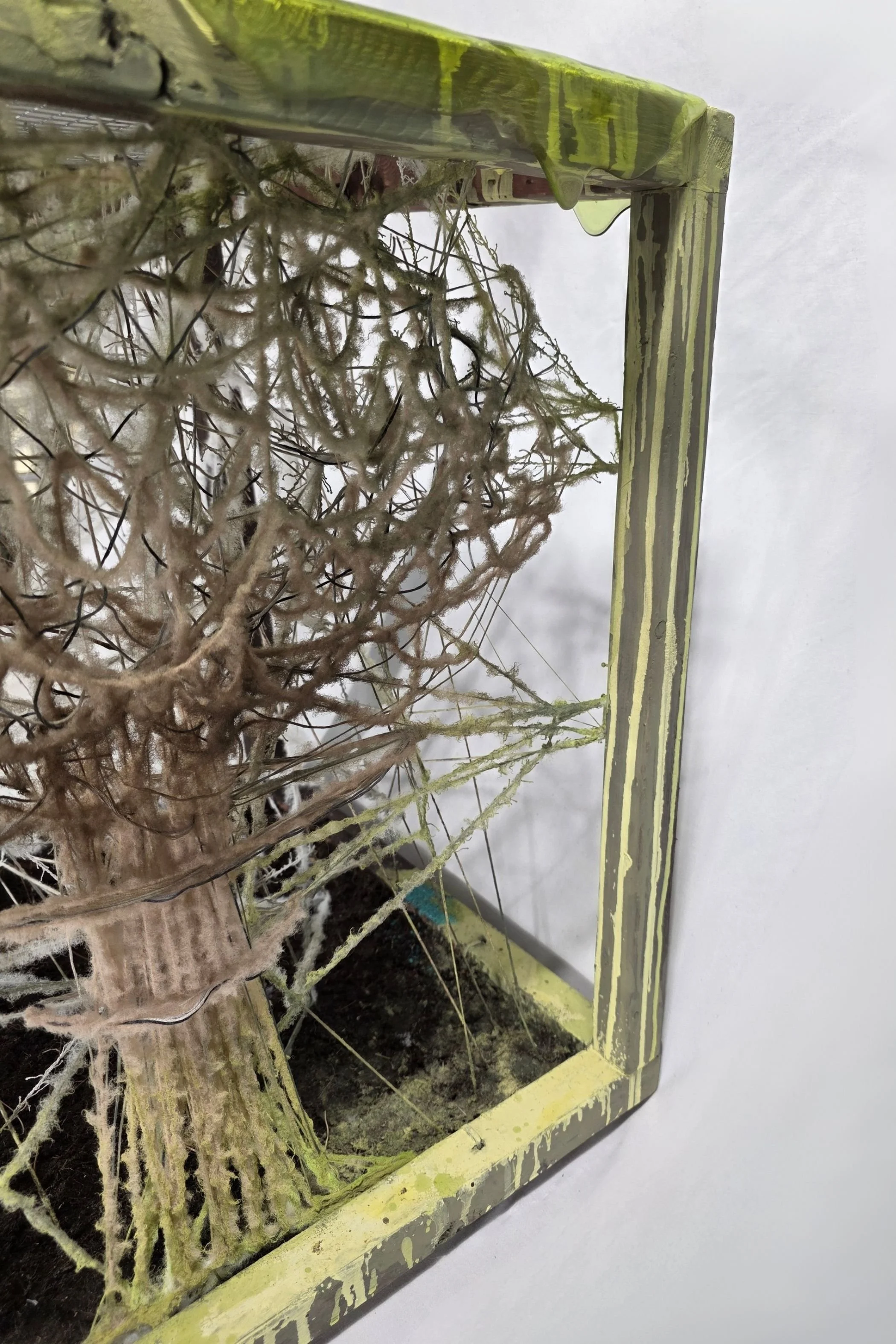 "Interference" (detail), mixed media sculpture, 36" x 22" x22", 2026