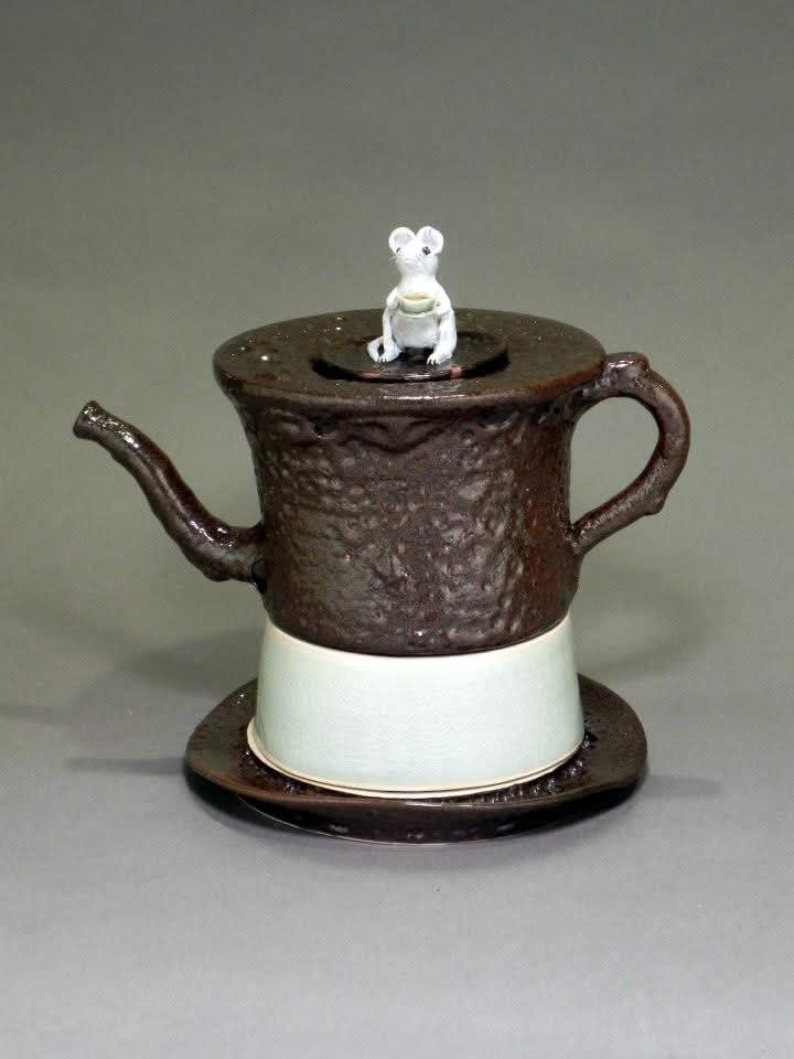"Tea with the Door Mouse", Tea Set, Ceramic 12" x 8", 2013