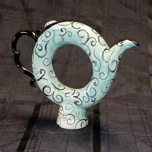 "Donut Tea Pot No.1", ceramic, 11" x 11" x 2.5", 2017