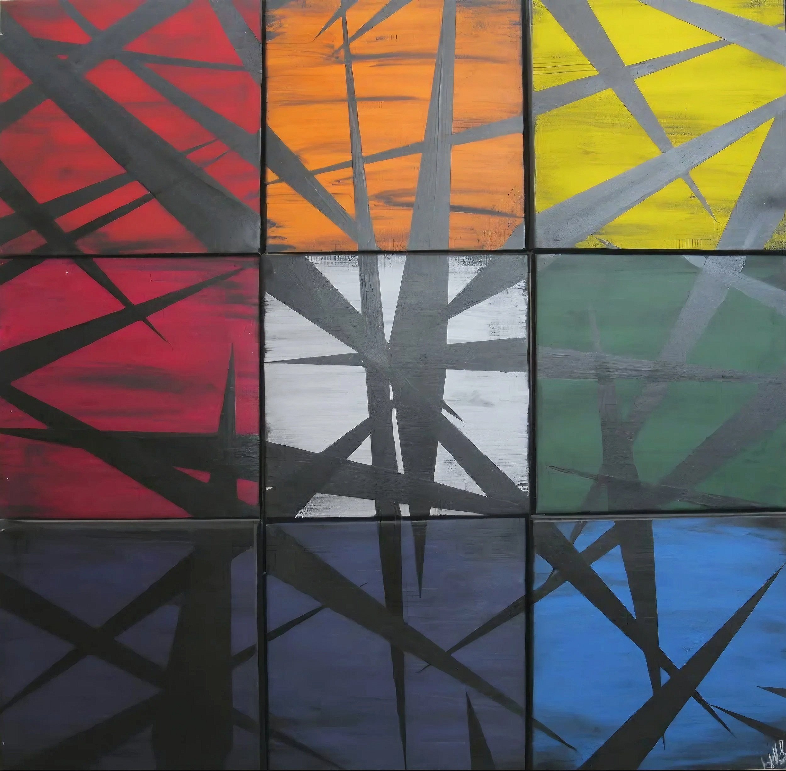 "Shards", acrylic on canvas assemblage, 36" x 36", 2010