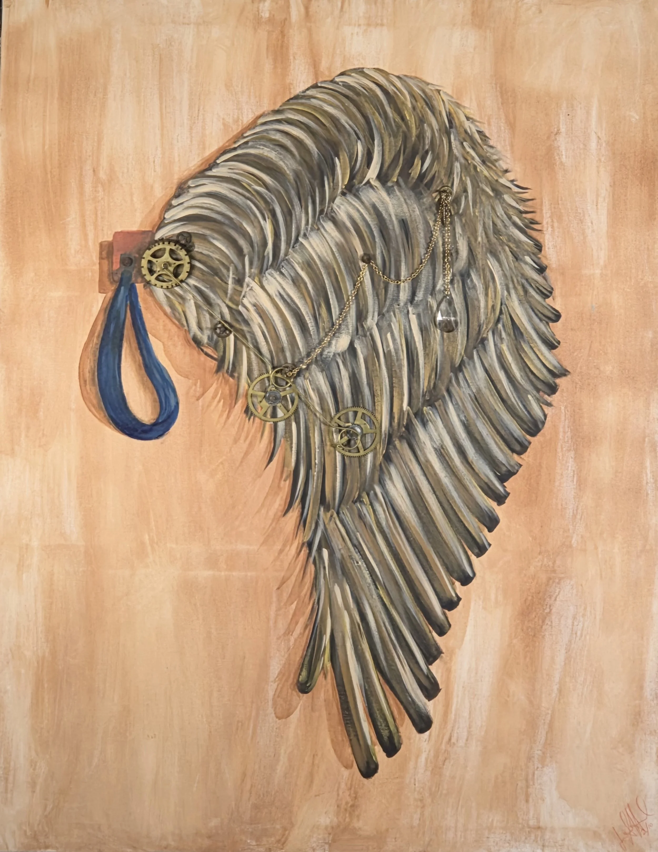 "Anxious to Fly", Acrylic and mixed media on canvas, 48" x 36", 2010