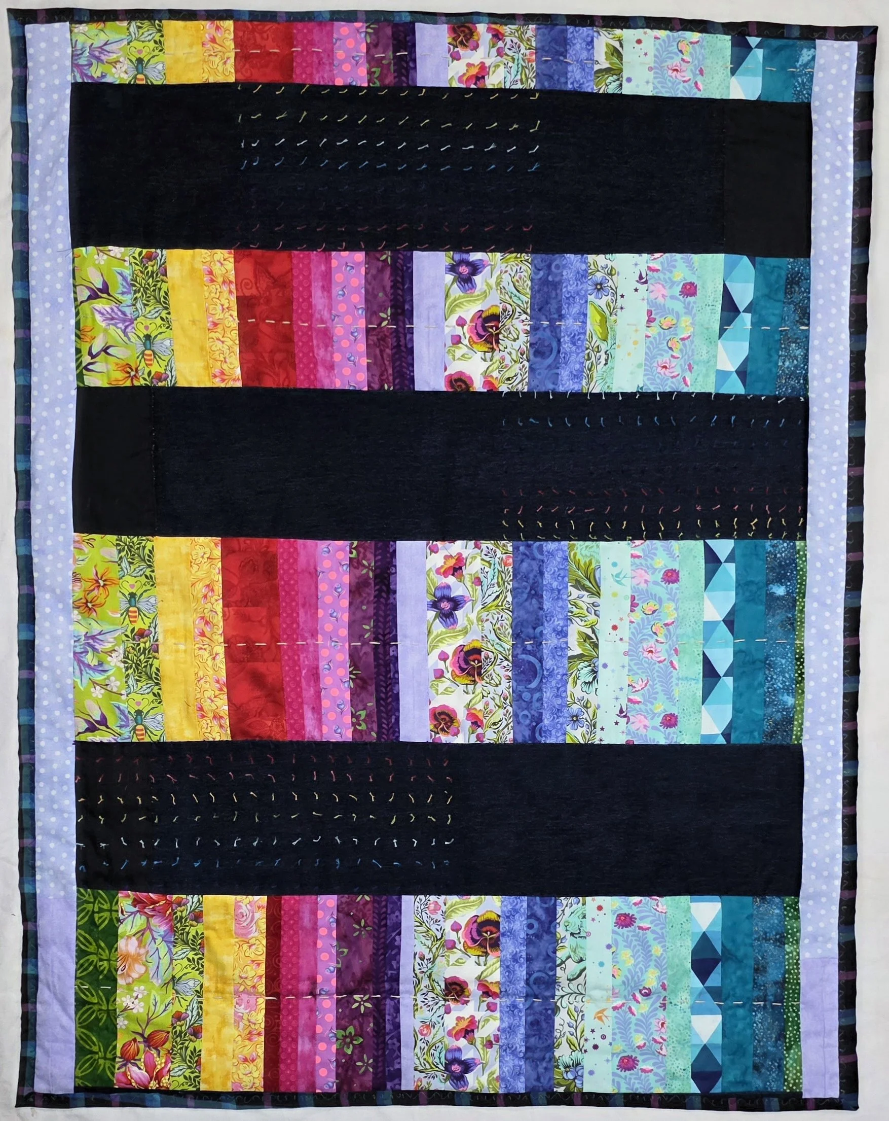 "Nod to Gee's Bend", textiles, 35" x 45", 2026