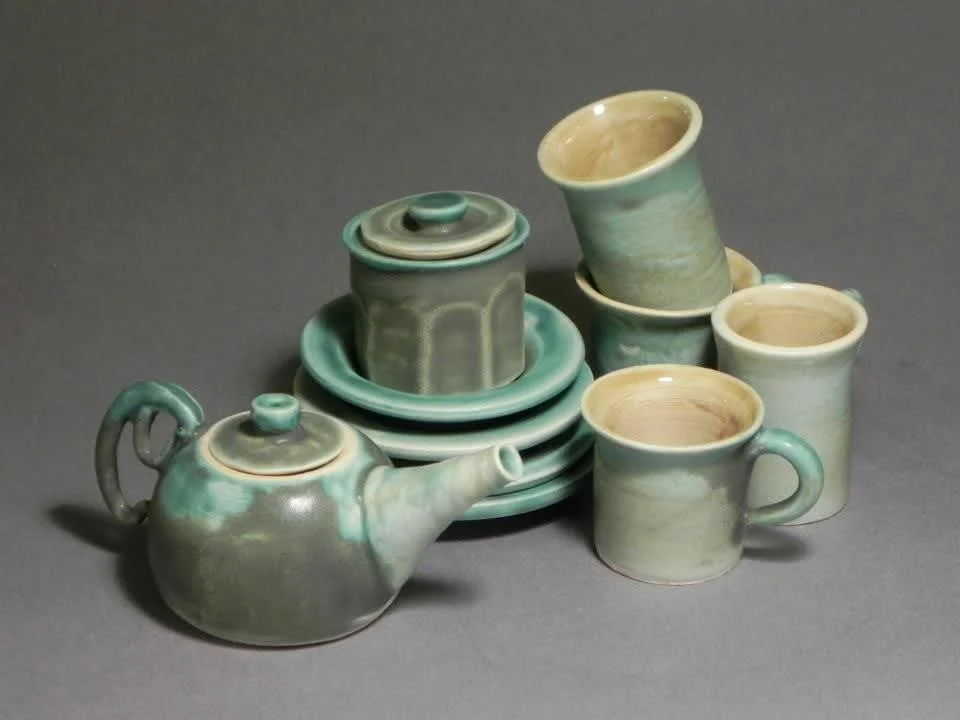 "Time for Tea" (detail), Tea Set, Ceramic and Mixed Media, 12" x 9", 2013