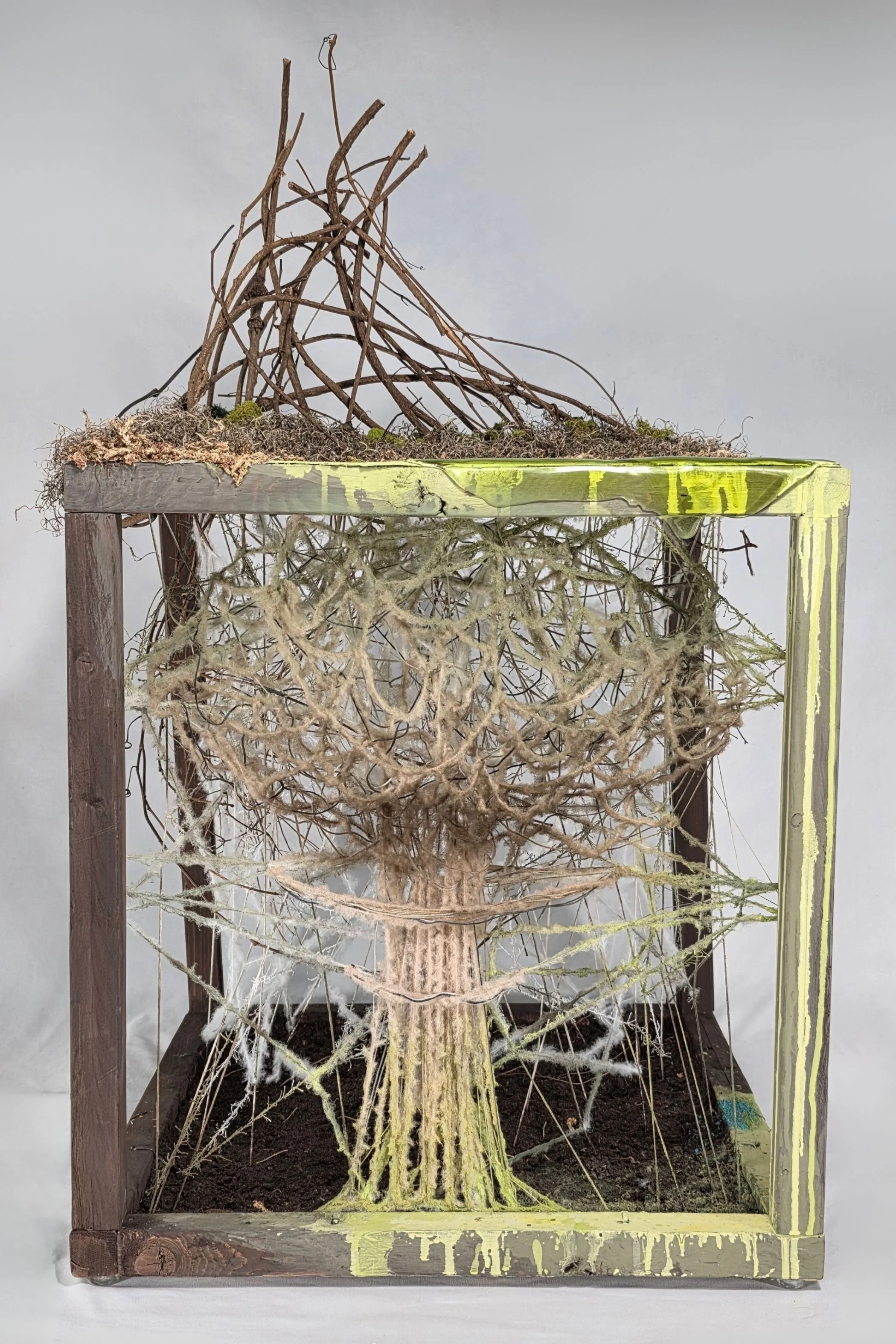 "Interference", mixed media sculpture, 36" x 22" x22", 2026