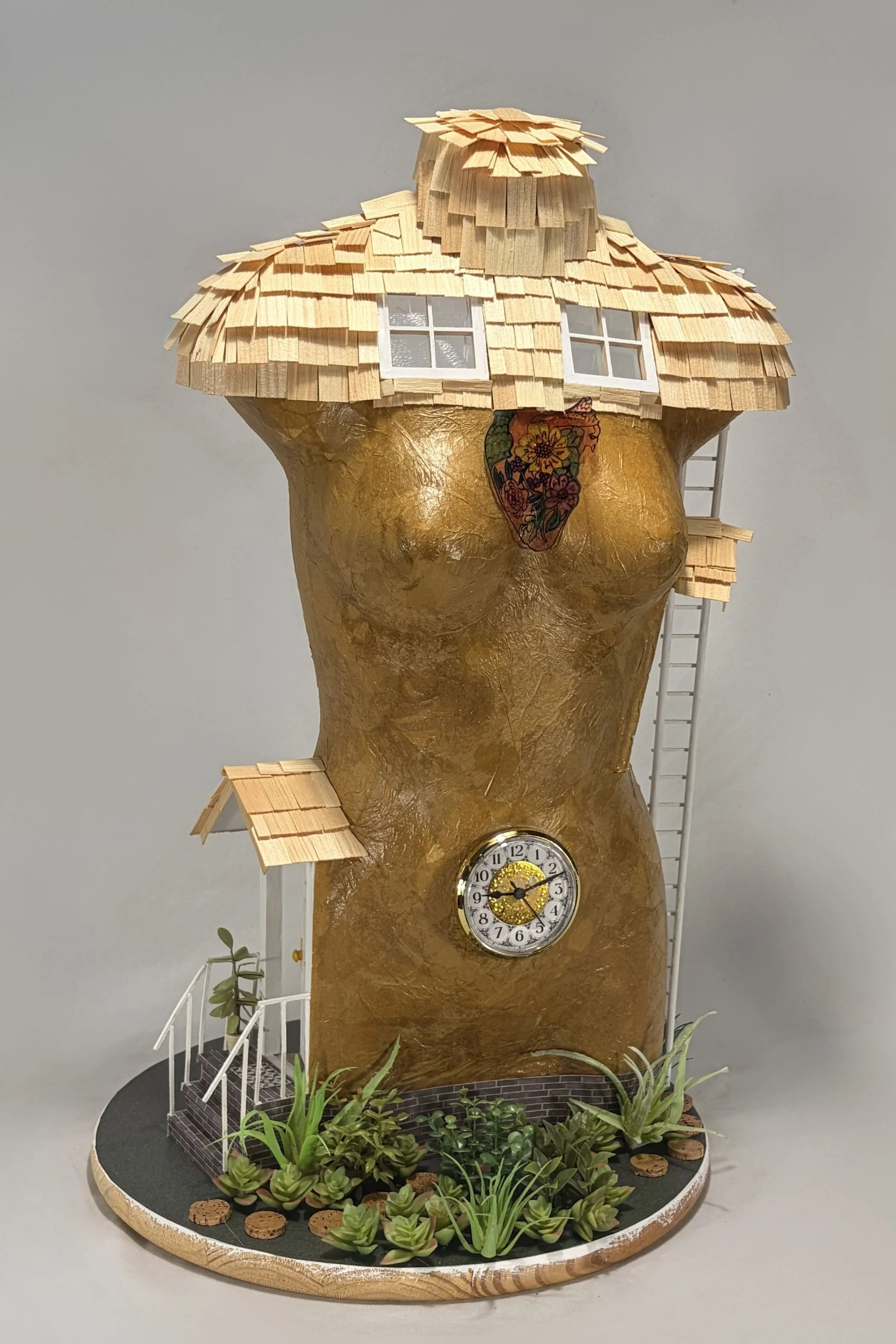 "Heart of the Home - An Ode to Motherhood", mixed media sculpture, 28" x 19", 2026