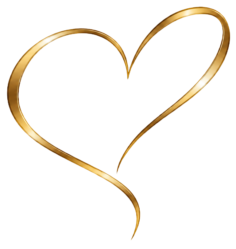 A golden heart representing love.