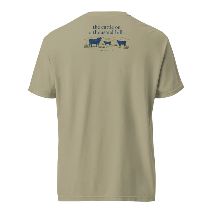 Khaki A Thousand Hills Tee, back design
