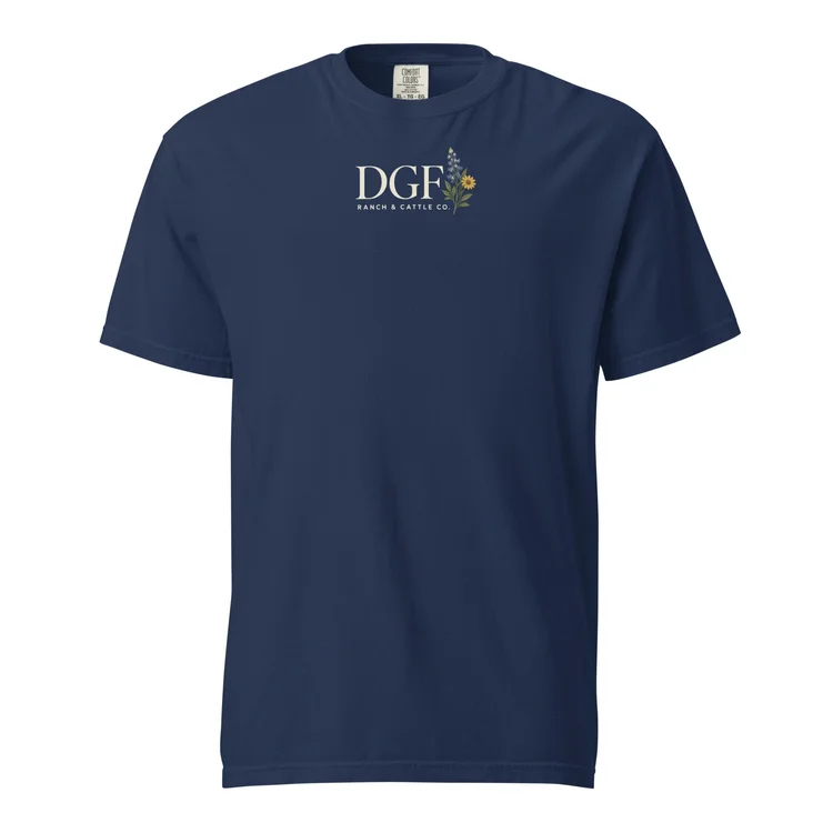 True Navy Wildflower Signature Tee, front design