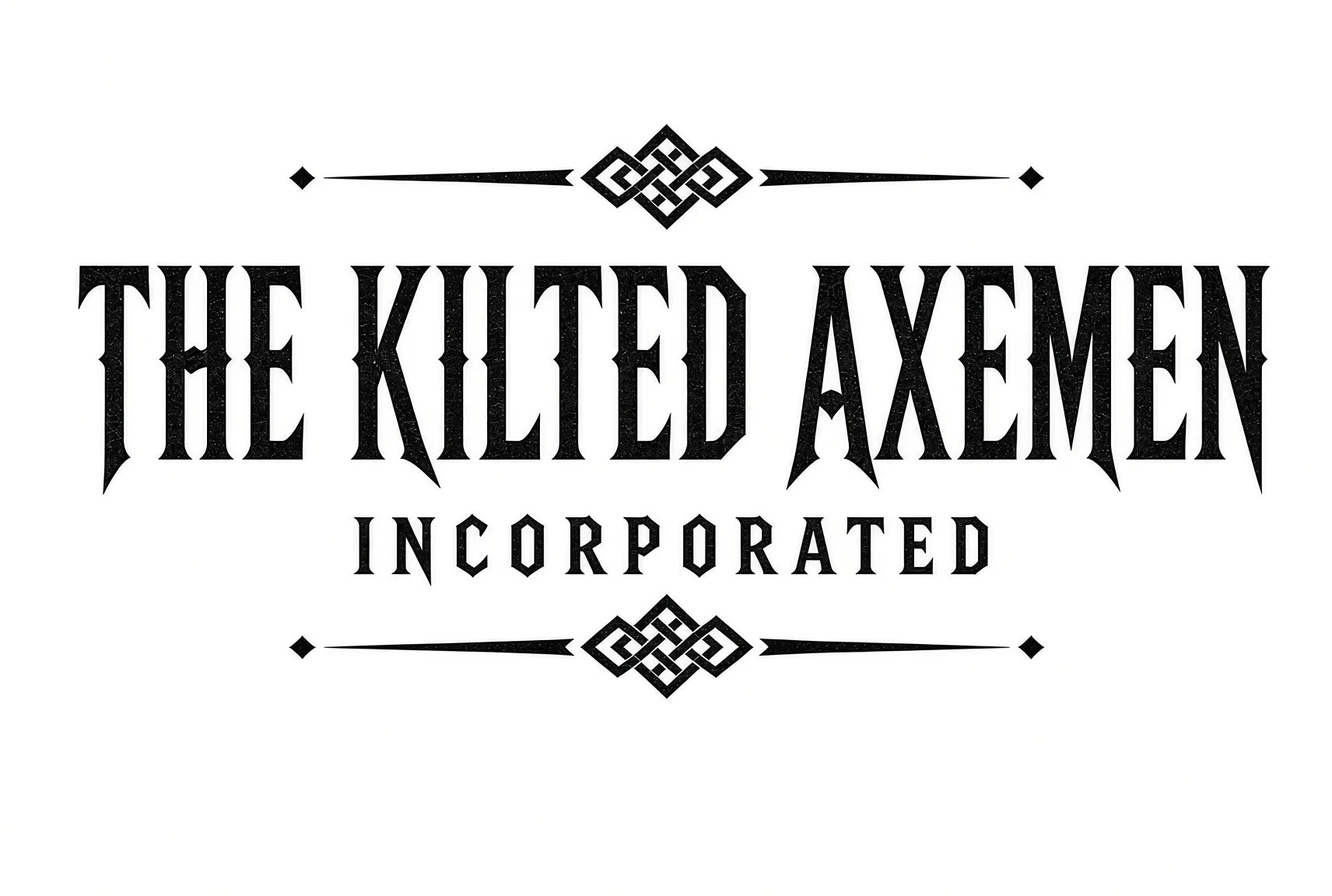The logo of The Killed Axemen, Inc., featuring bold, black, vintage-style lettering with decorative geometric elements on a white background.