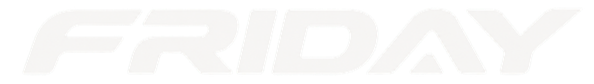 White text that says 'FRIDAY' on a plain background.