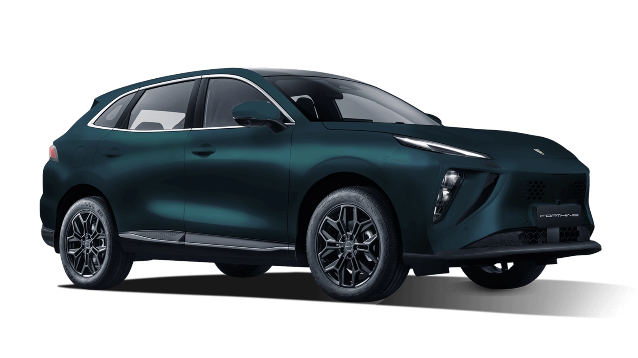 Modern dark green SUV with sleek design, alloy wheels, and prominent front grille.