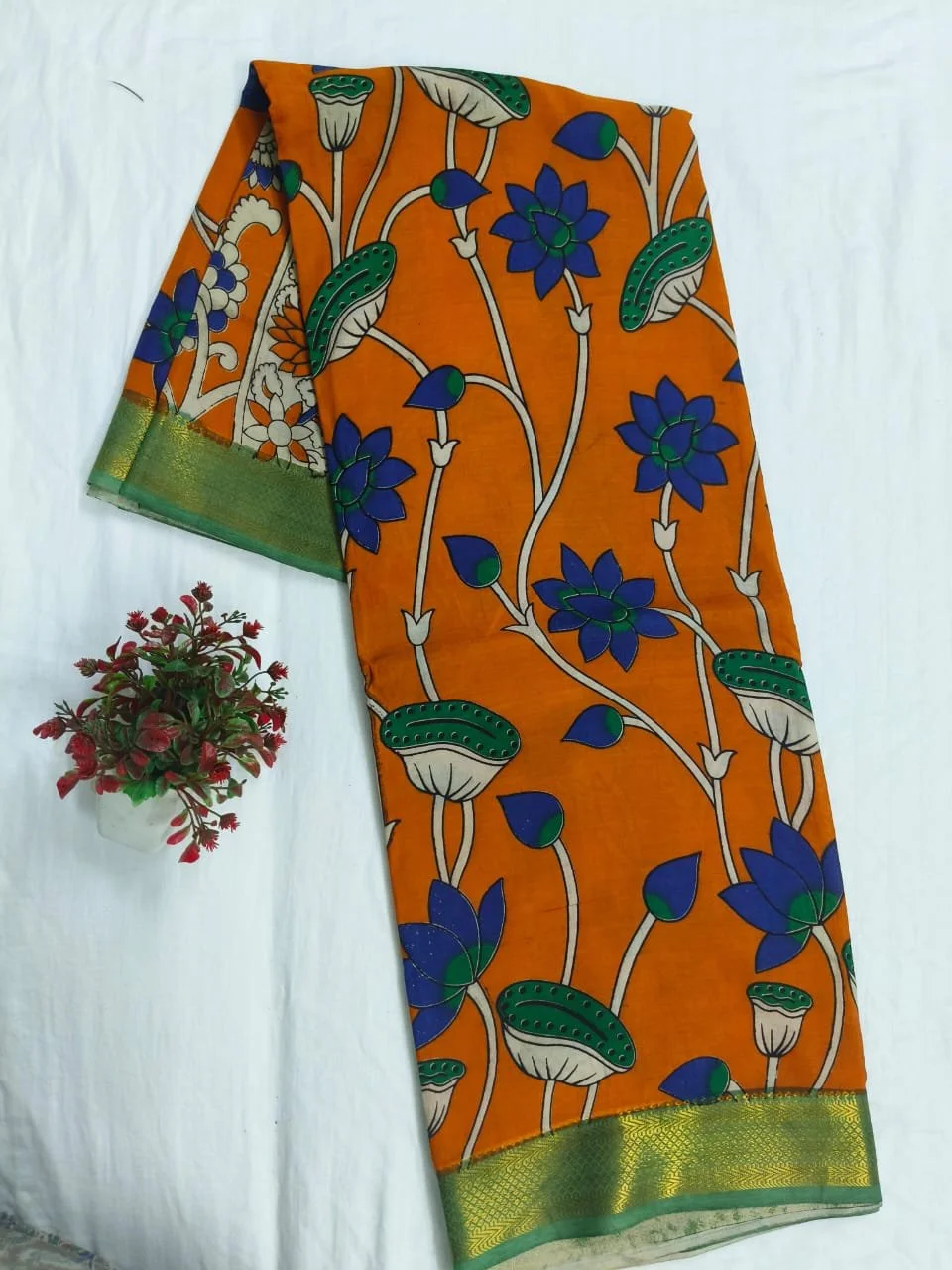 Kalamkari Nizam Border Saree