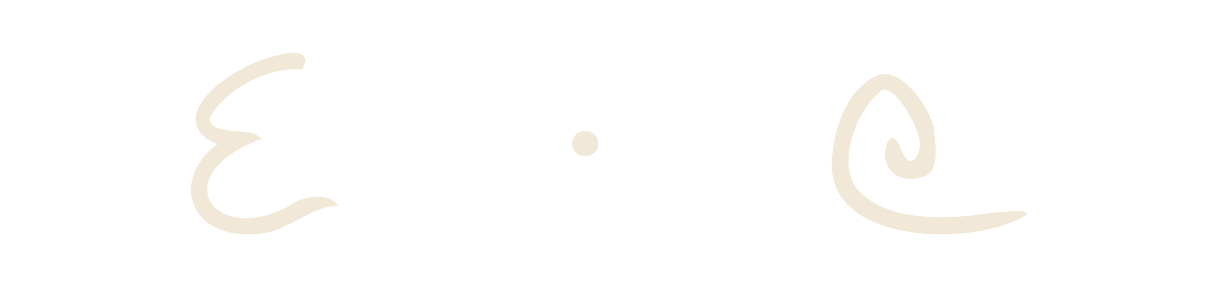 A minimalist line drawing of what appears to be a stylized owl and a stylized fox facing each other with a small dot in the center.