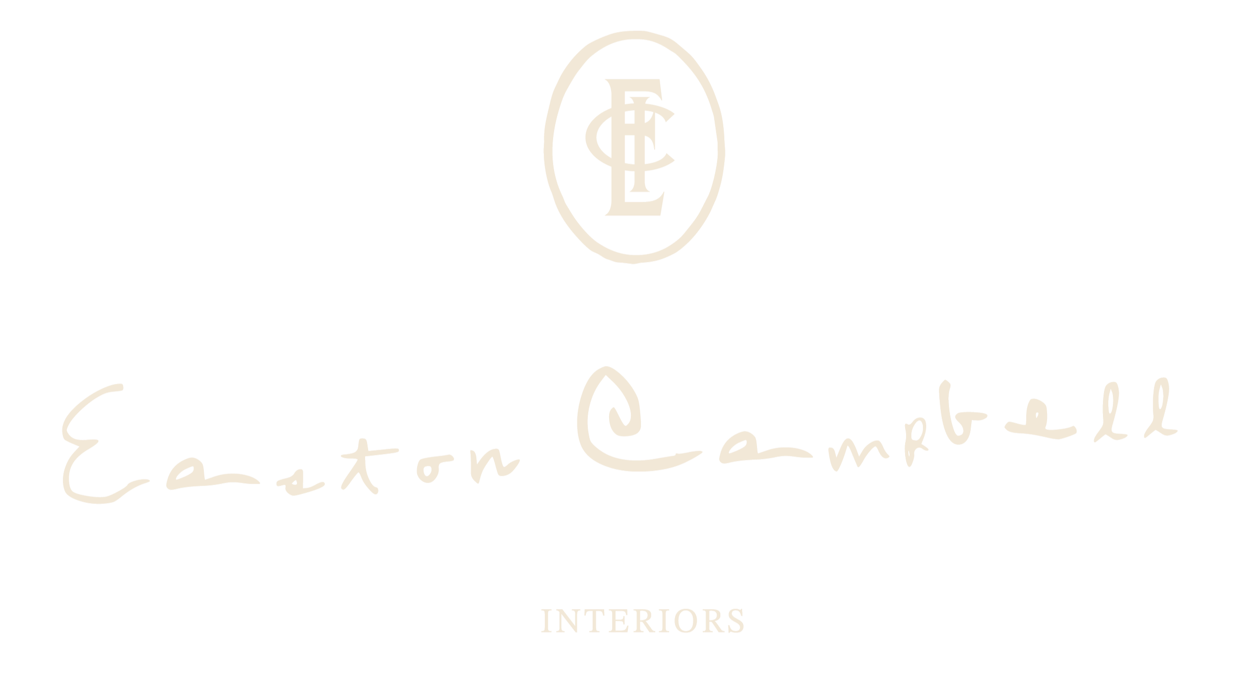 Logo for Easton Campbell Interiors featuring a stylized emblem with overlapping initials and the text 'Easton Campbell Interiors' in cursive font.
