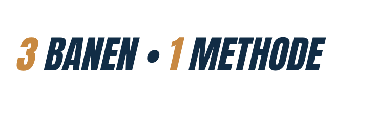 Graphic text reading “3 BAHEN • 1 METHODE” in blue and gold