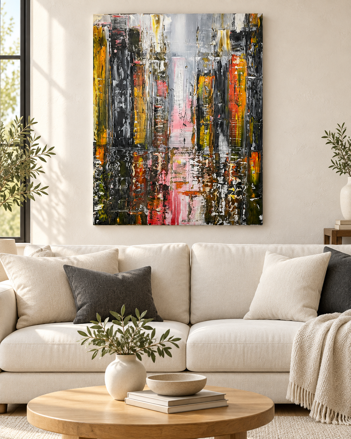 How to Choose Abstract Art for a Gray Living Room