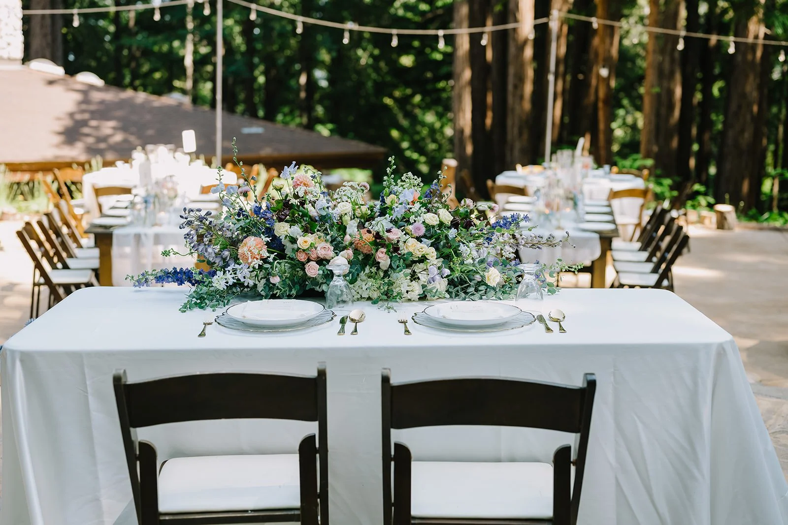 Pastel floral tablescape designed by Floral Design Studio