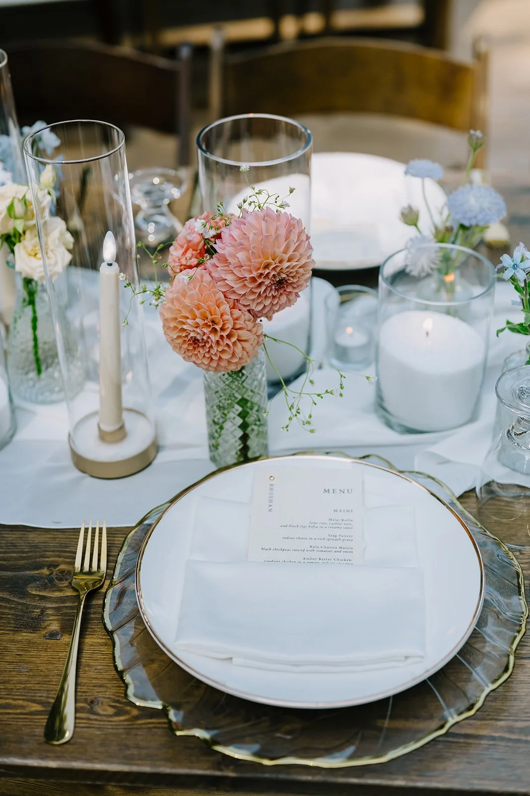 Place setting with delicate floral details