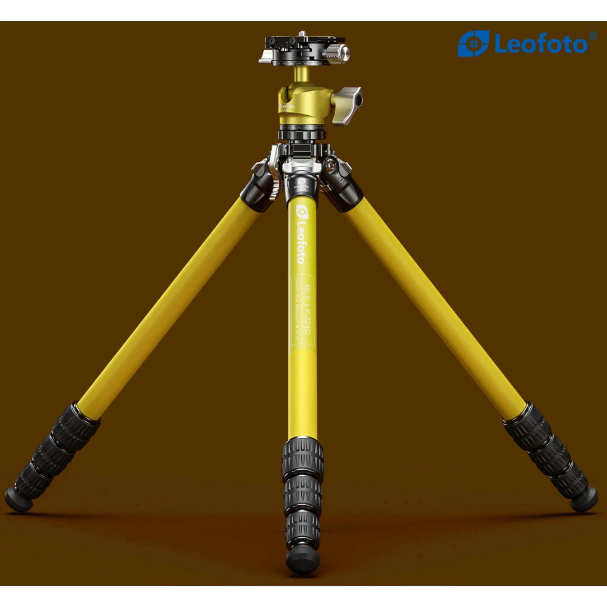 Leofoto-Carbon-Dreibeinstativ-LY-224C-Mr-Y-Balhead-LH-25-R-Yellow-2.jpg