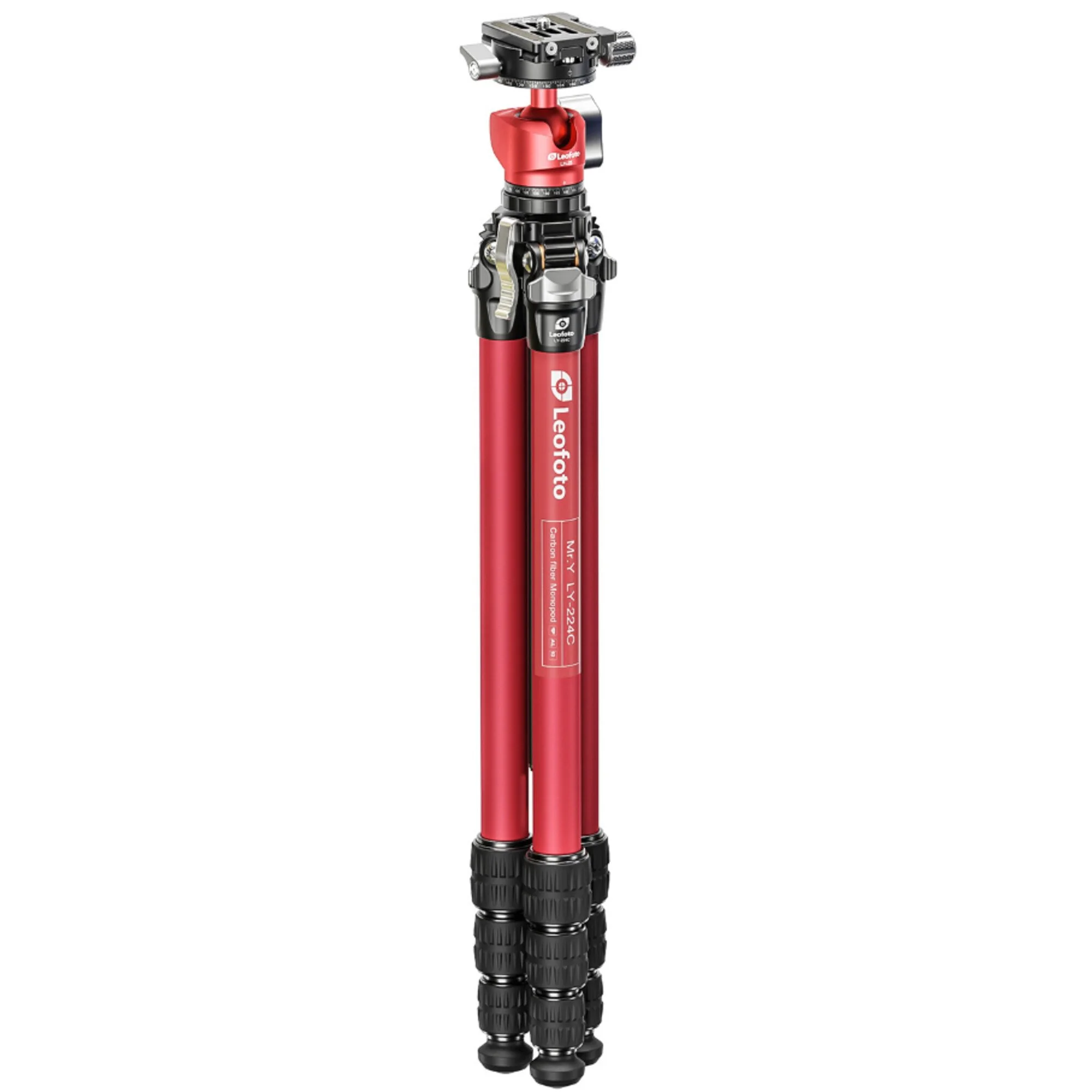 Leofoto-Carbon-Dreibeinstativ-LY-224C-Mr-Y-Ballhead-LH-25-R-Red-3.jpg