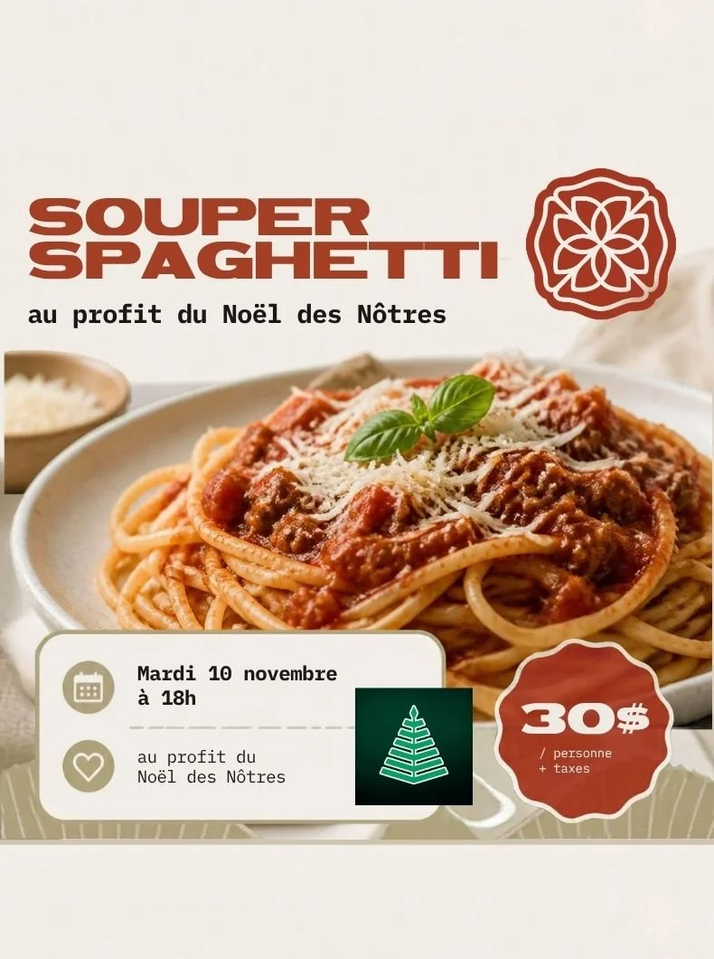 Souper spaghetti au profit du Noël des Nôtres