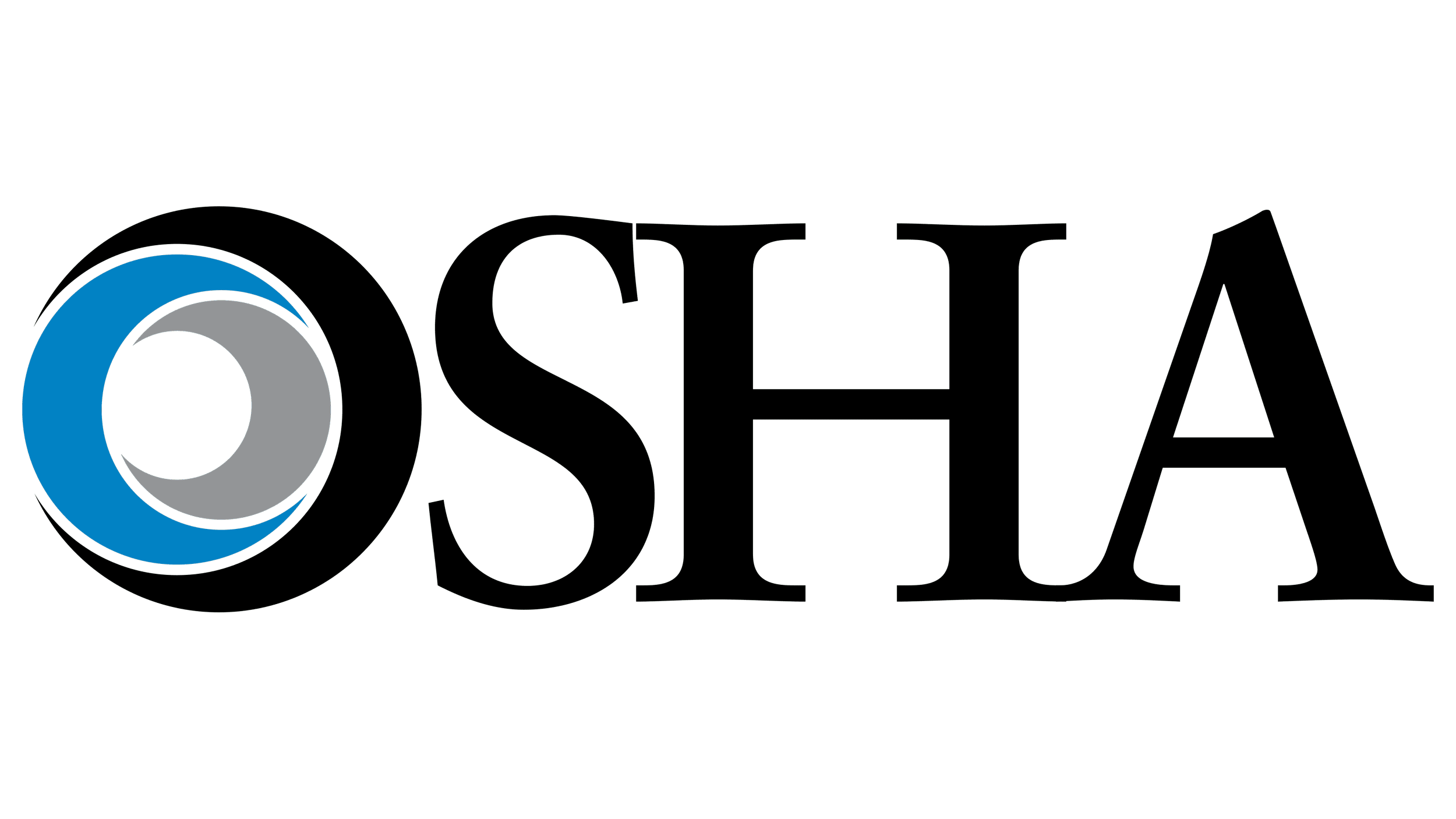 The OSHA logo with a blue and gray eye symbol on the left and the words 'OSHA' in black on the right.