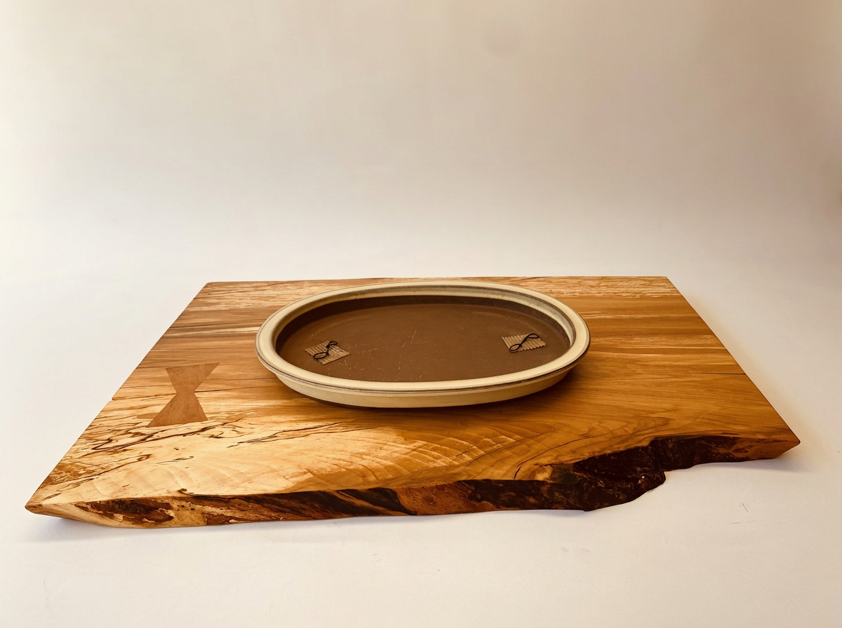 Spalted maple live edge bonsai display slab 25" x 17" x 1.25"