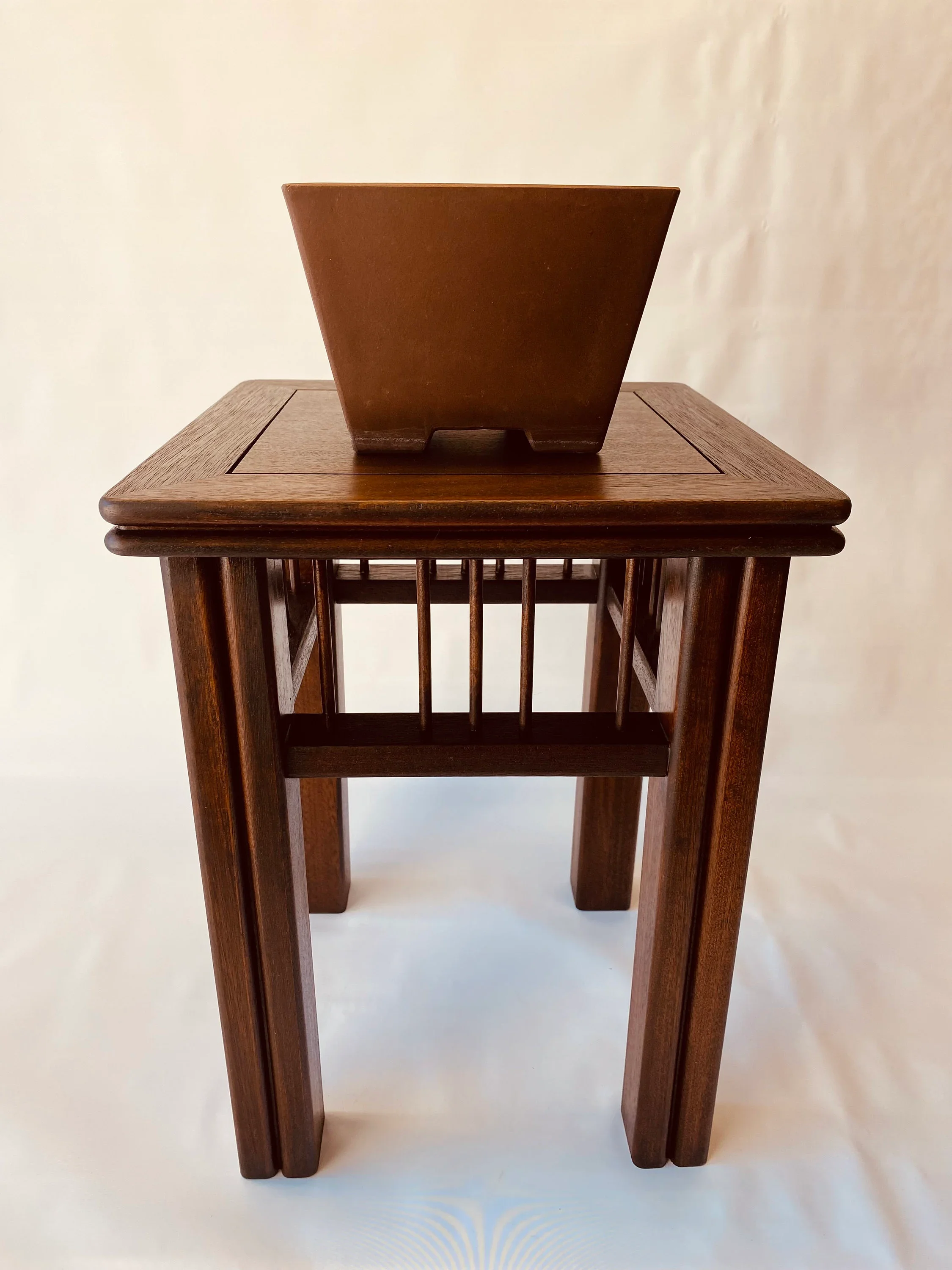 Mahogany bonsai stand, 12" x 12" x 16"