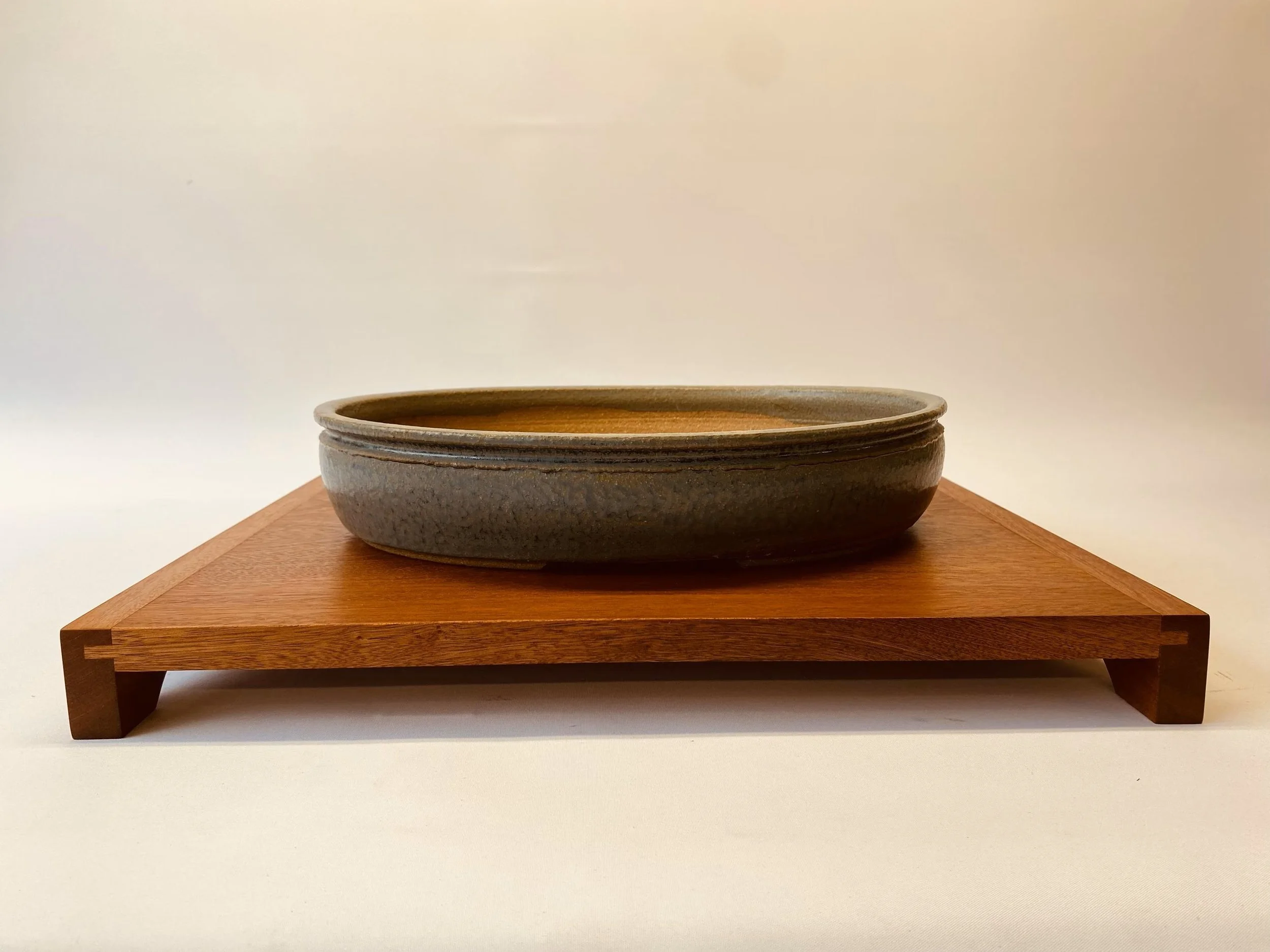 Mahogany contemporary bonsai stand