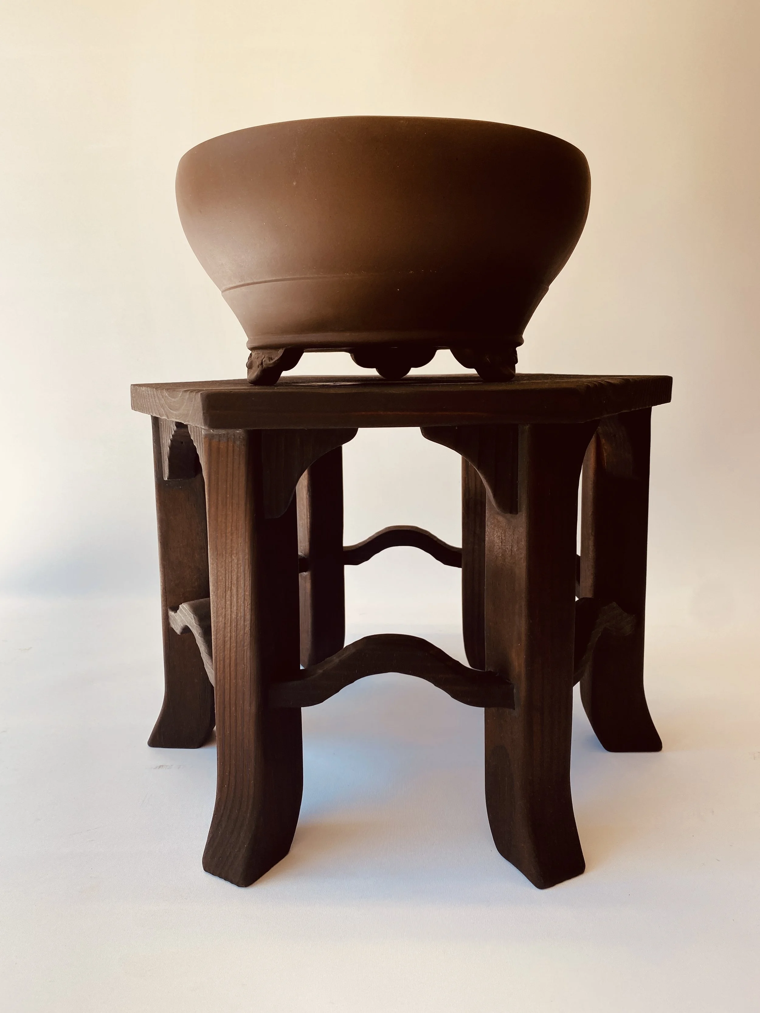 Outdoor bonsai stand, hexagonal top