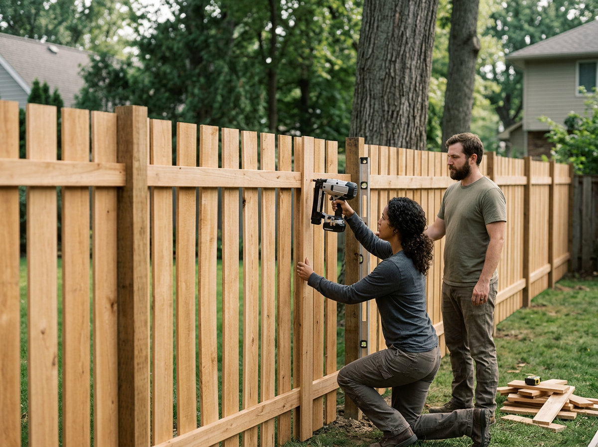 Wood Privacy Fence Installation