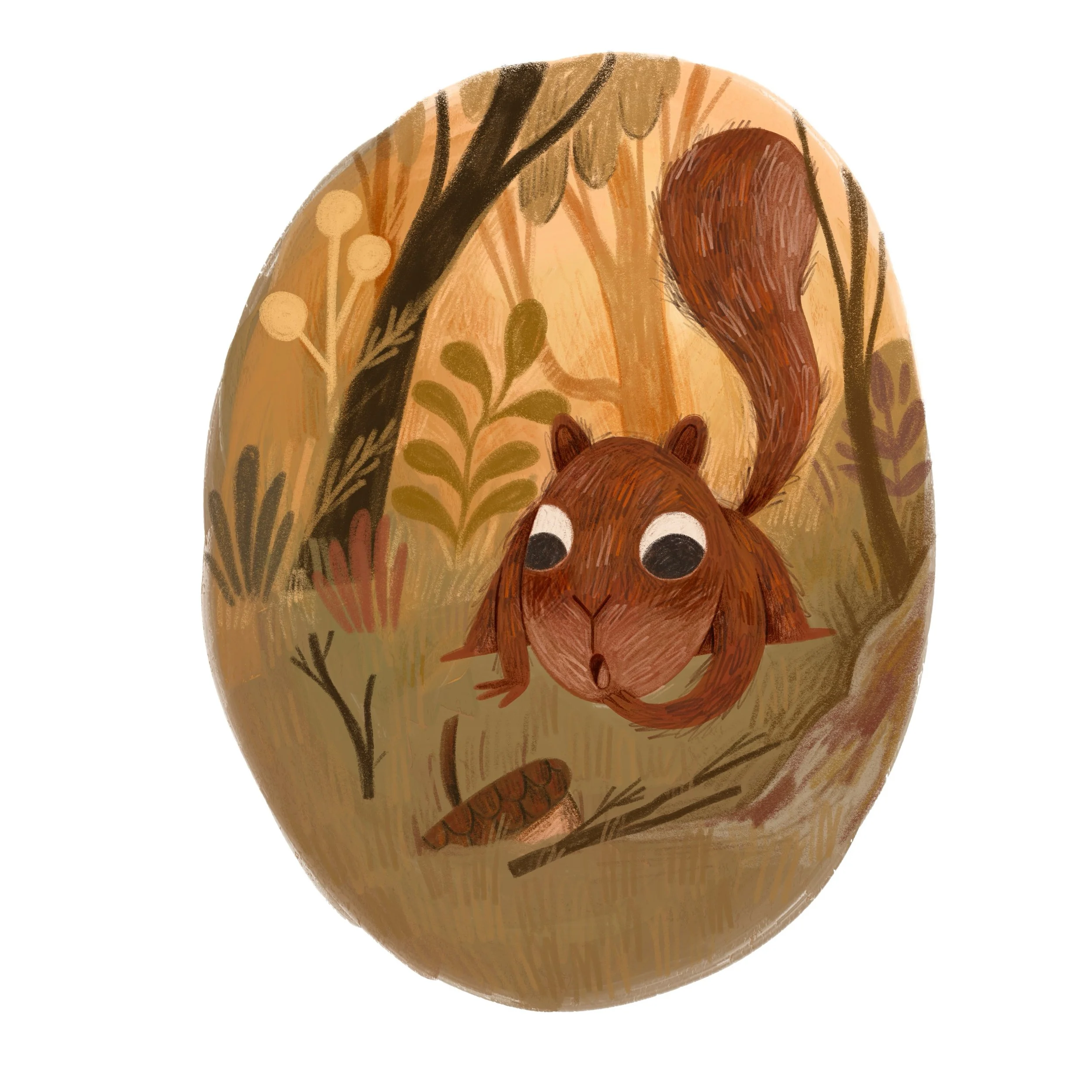 Day 1: Discovered ( #animaladventuresweek #animaladventuresweek2026 )
What do you think the squirrel shocked or happy or both?

Hosts:
@emily_ttch
@emmamartschinke 
@thejal_paints 
@bykatiemai
@raahatkaduji

#autumn #kidlitart #digitalillustration