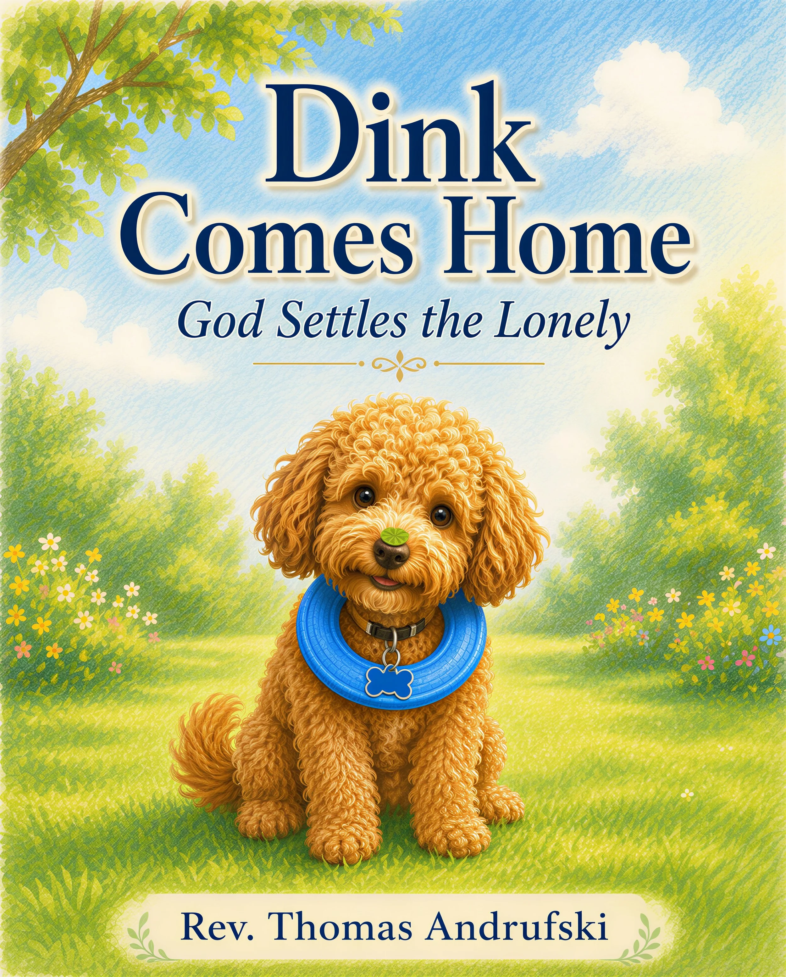 Dink Comes Home: God Settles the Lonely, featuring Dink sitting in the grass.