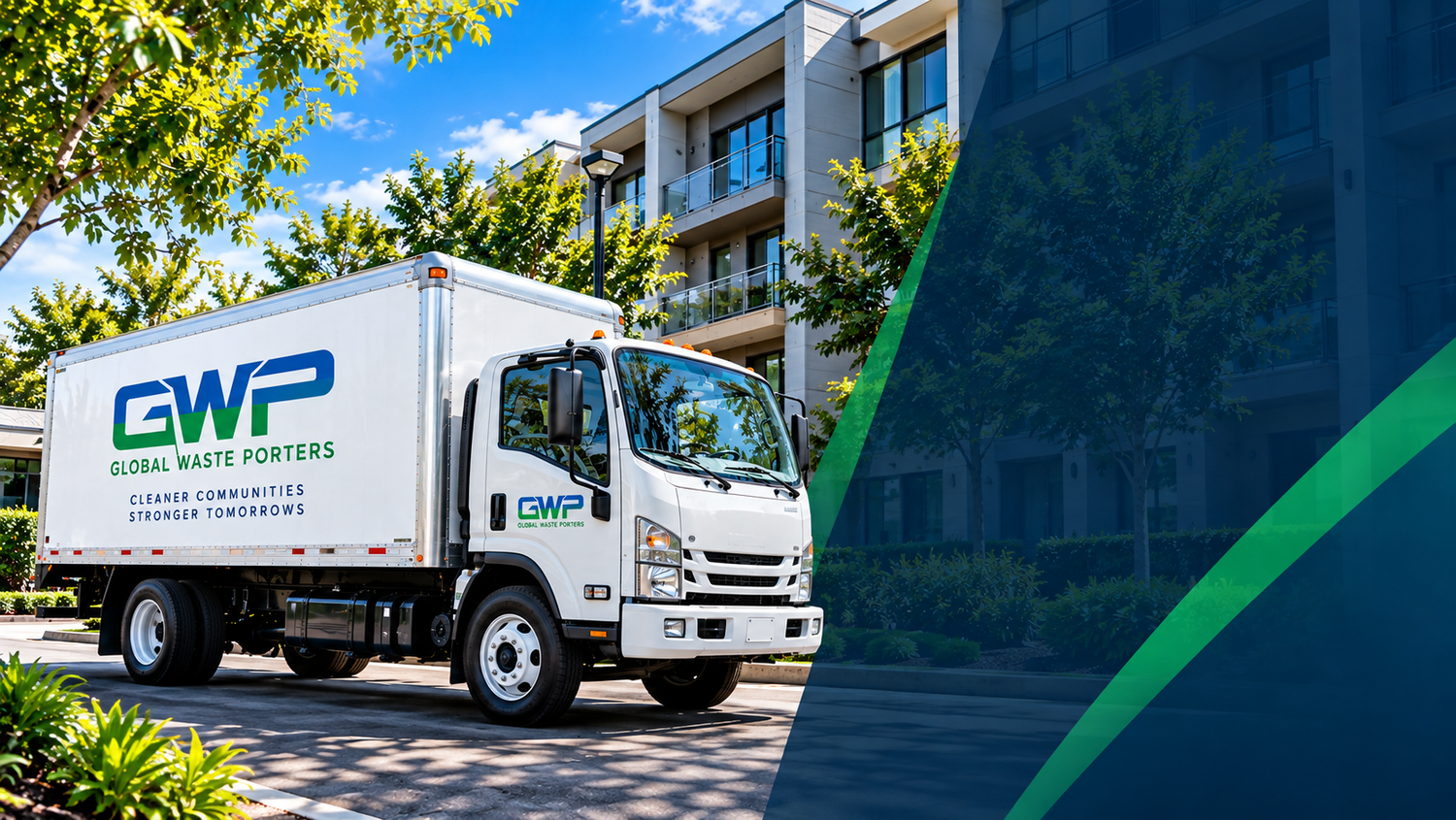 Global Waste Porters service vehicle at an apartment community