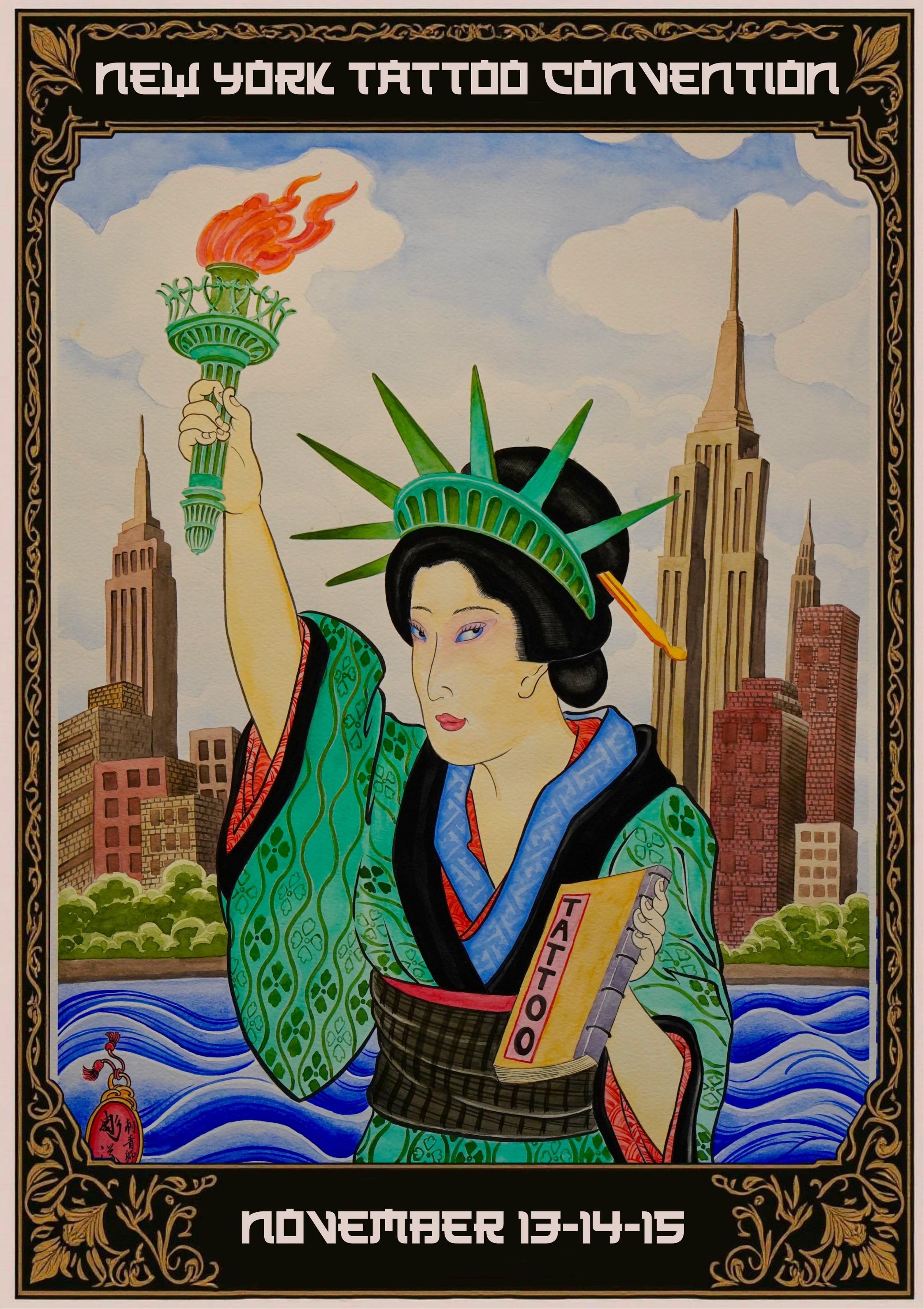 Official 2026 New York Tattoo Convention poster by Yoichi Tanaka
